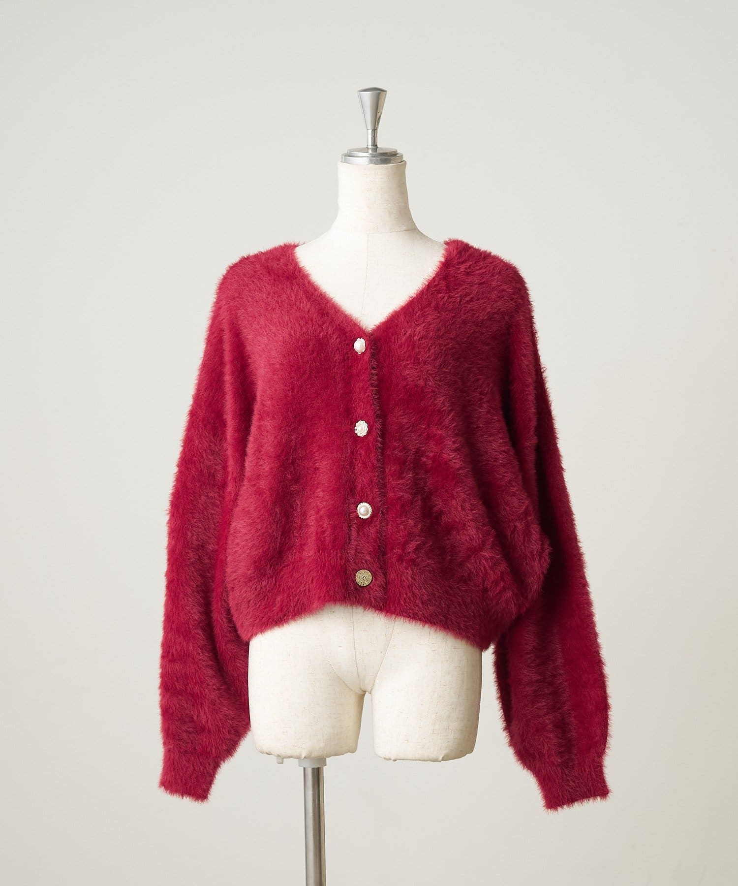 NICE CLAUP / OLIVE des OLIVE OUTLET(ナイスクラップ  / オリーブ デ オリーブ アウトレット) 【ANOTHER BRANCH】シャギーパールボタンカーディガン