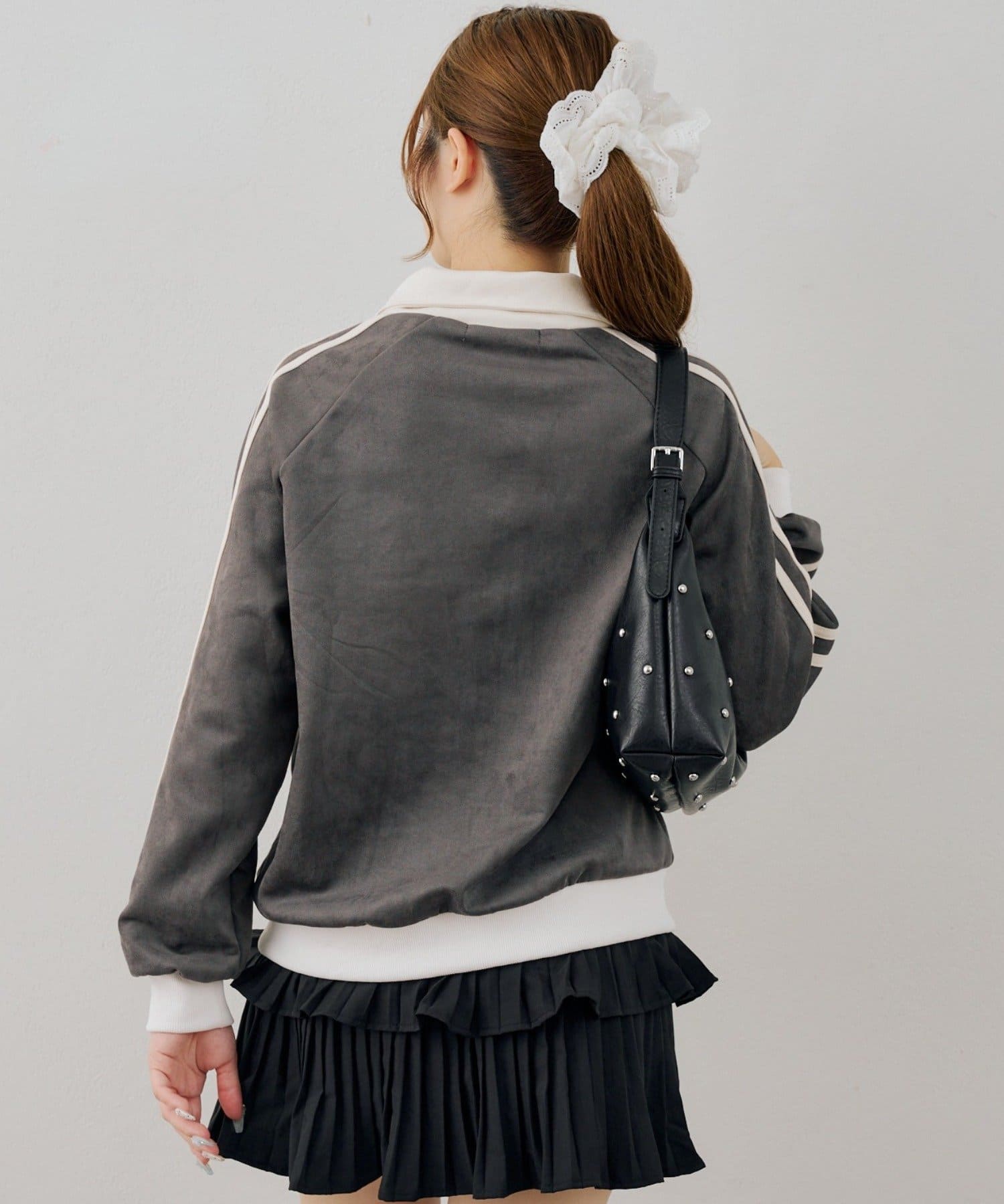 NICE CLAUP / OLIVE des OLIVE OUTLET(ナイスクラップ  / オリーブ デ オリーブ アウトレット) 【ANOTHER BRANCH】ハート刺繍袖ライン配色ブルゾン