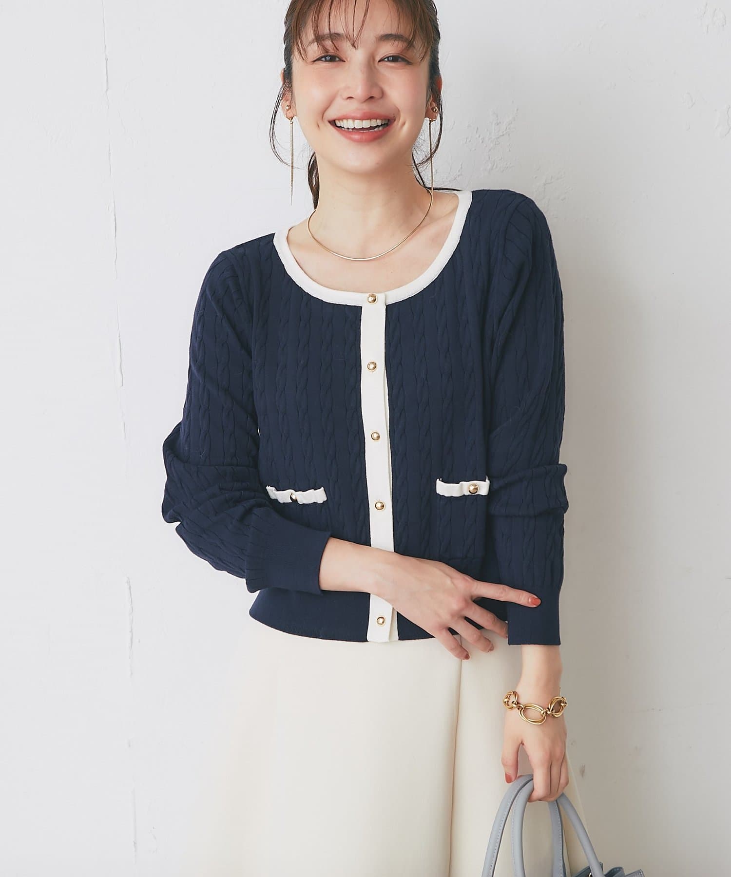 La boutique BonBon(ラブティックボンボン) ケーブルニットカーディガン