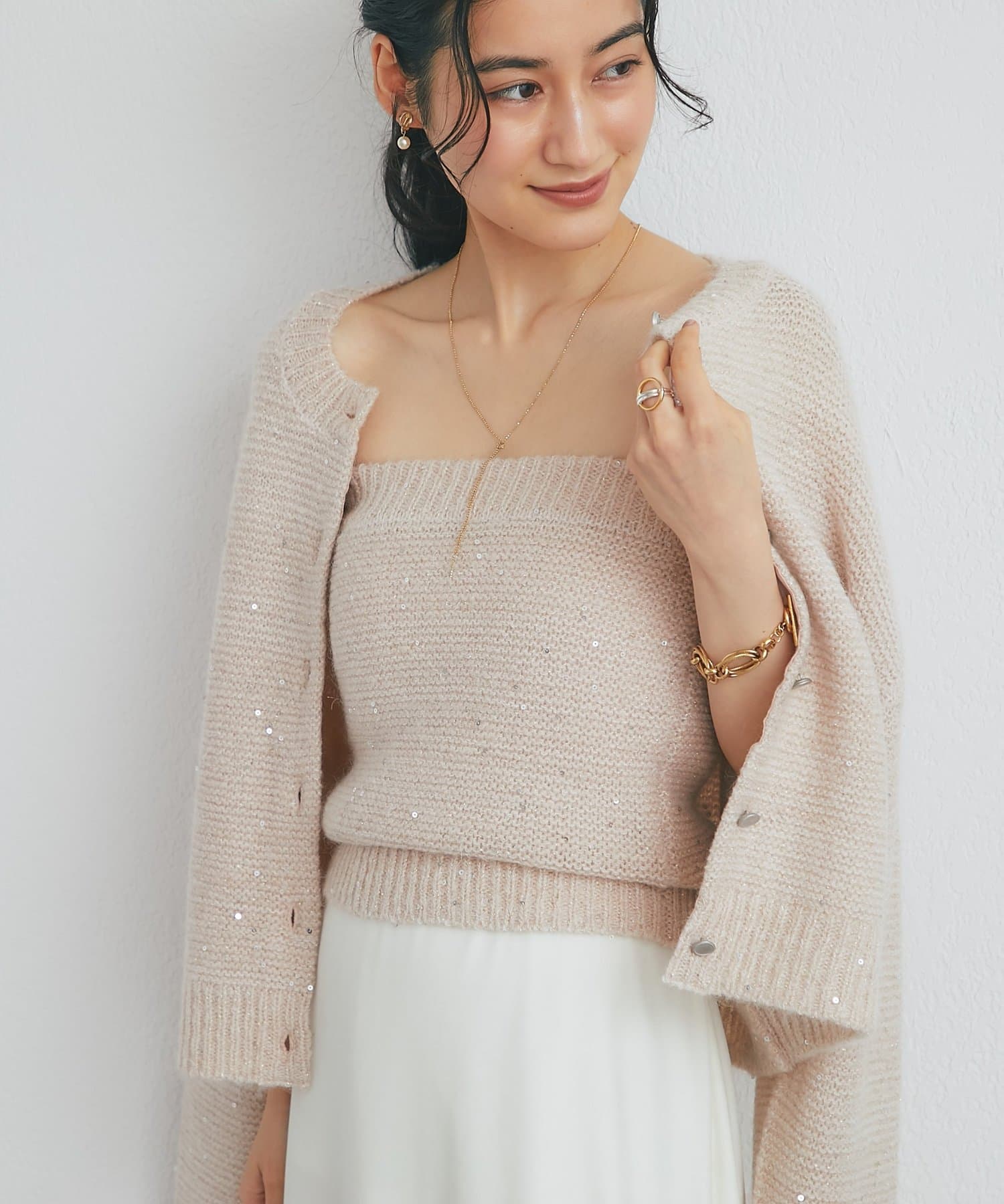 La boutique BonBon(ラブティックボンボン) 【10/15(木)0:00～予約開始！】スパンコールモヘヤビスチェ