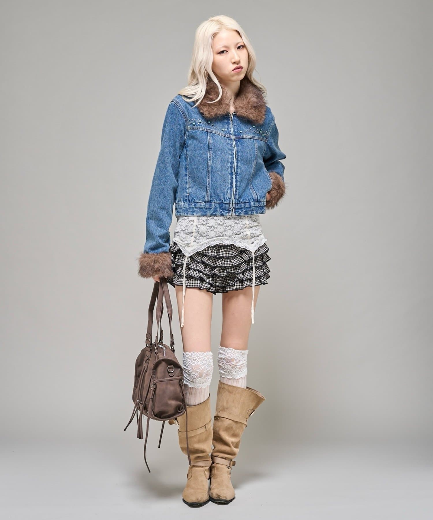 WHO’S WHO gallery(フーズフーギャラリー) 【26AW LOOK掲載品番】ビジュファーデニムジャケット