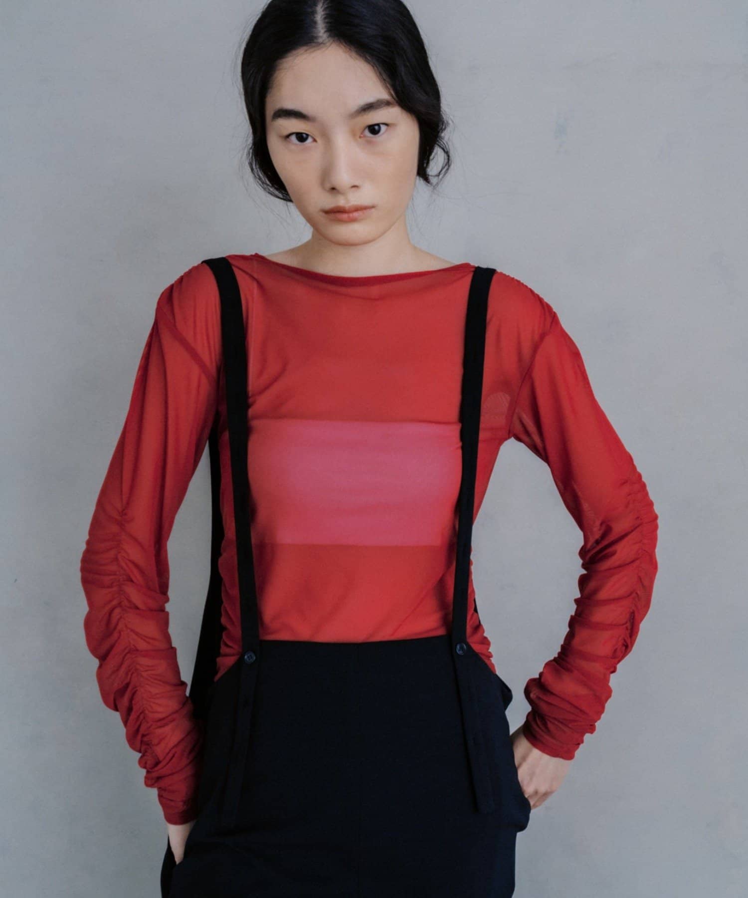 Pasterip(パセリ) Tulle shirring top