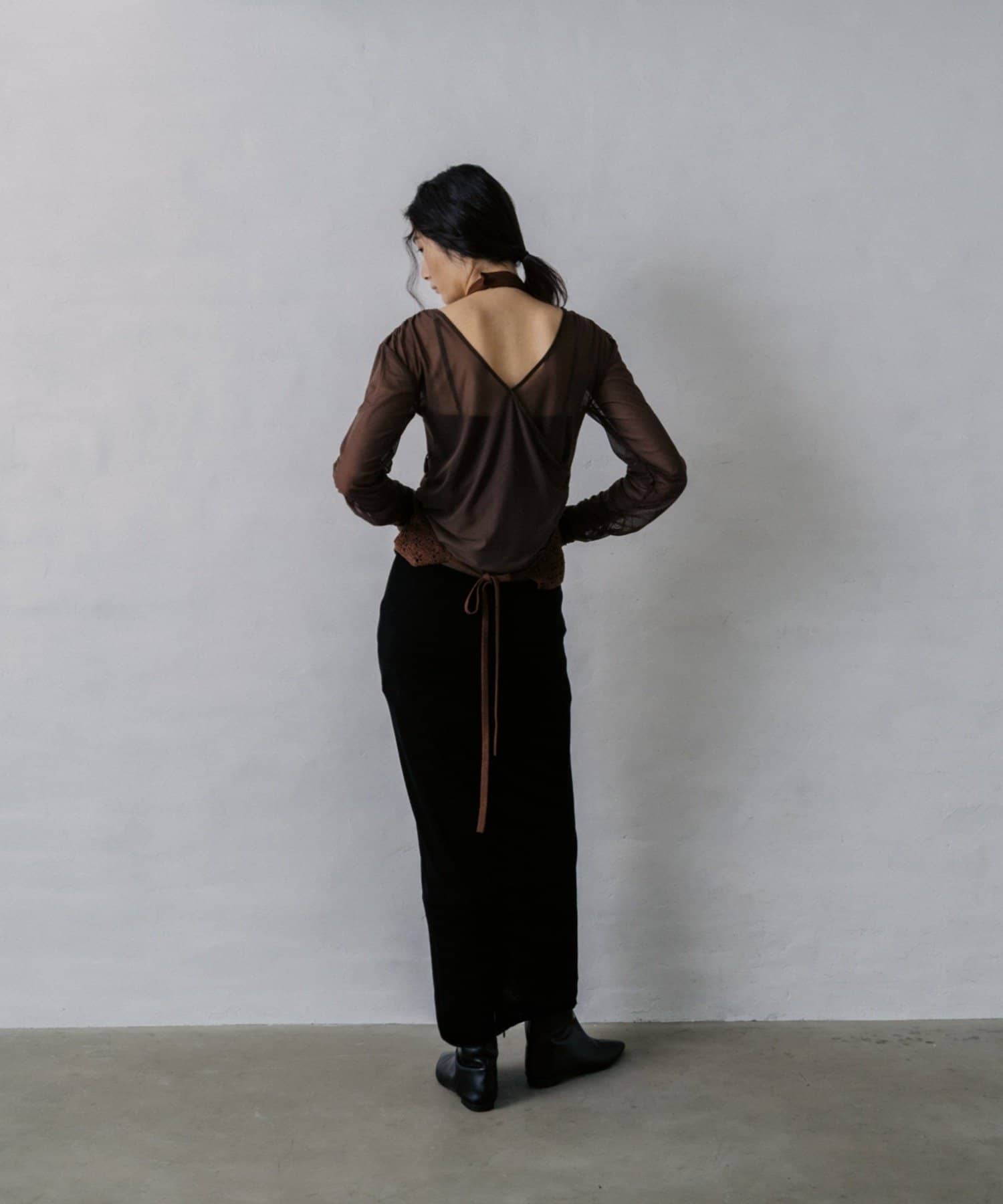 Pasterip(パセリ) Tulle shirring top