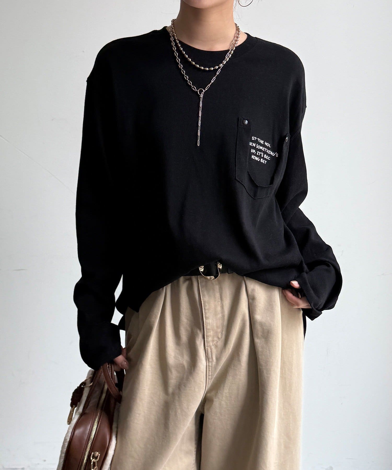 DOUDOU(ドゥドゥ) 【WEB限定】ダメージポケットロンTEE
