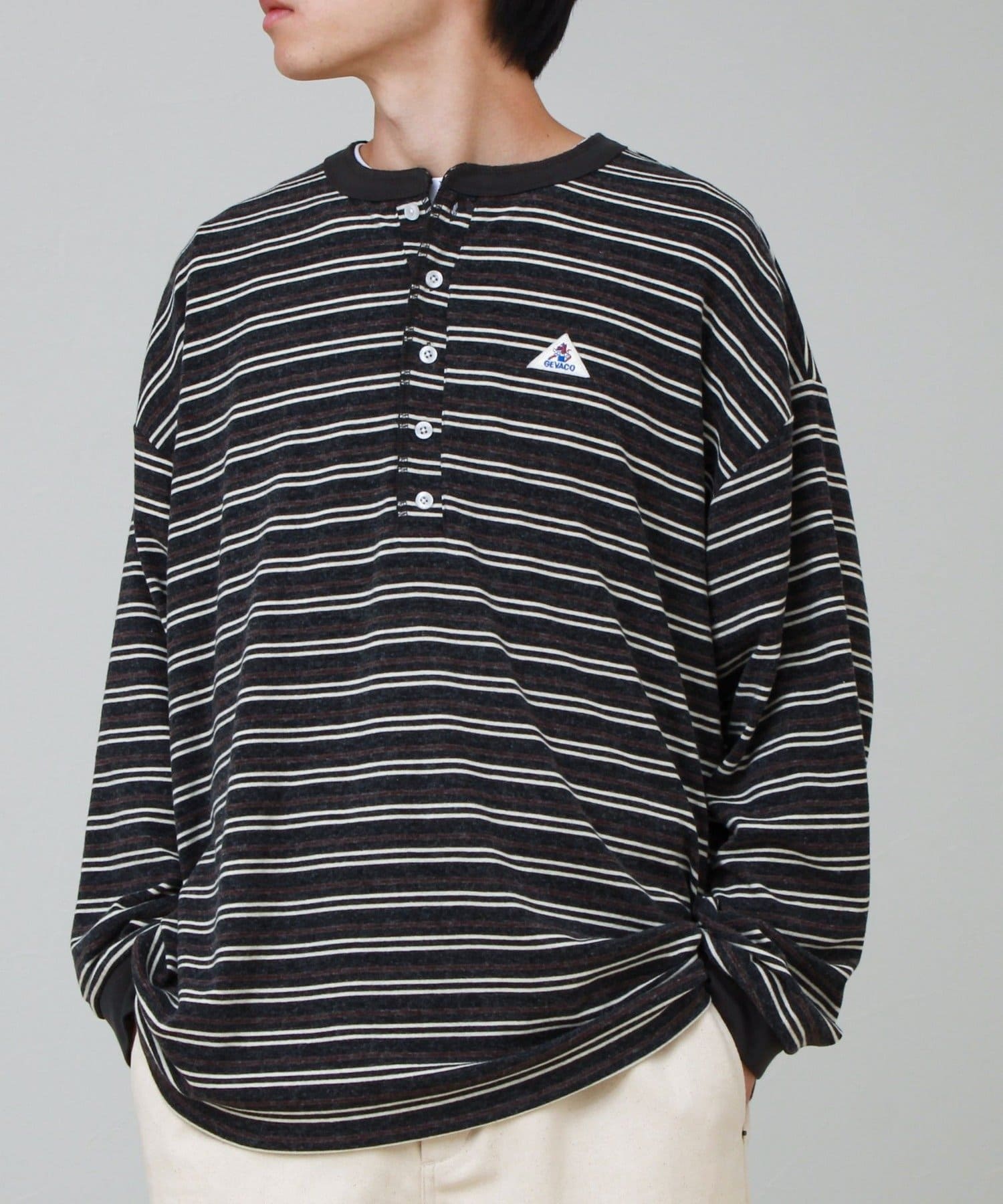 FREDY & GLOSTER(フレディ アンド グロスター) 【GEVACO/ゲバコ】ヘンリーネックボーダー ロングスリーブTシャツ