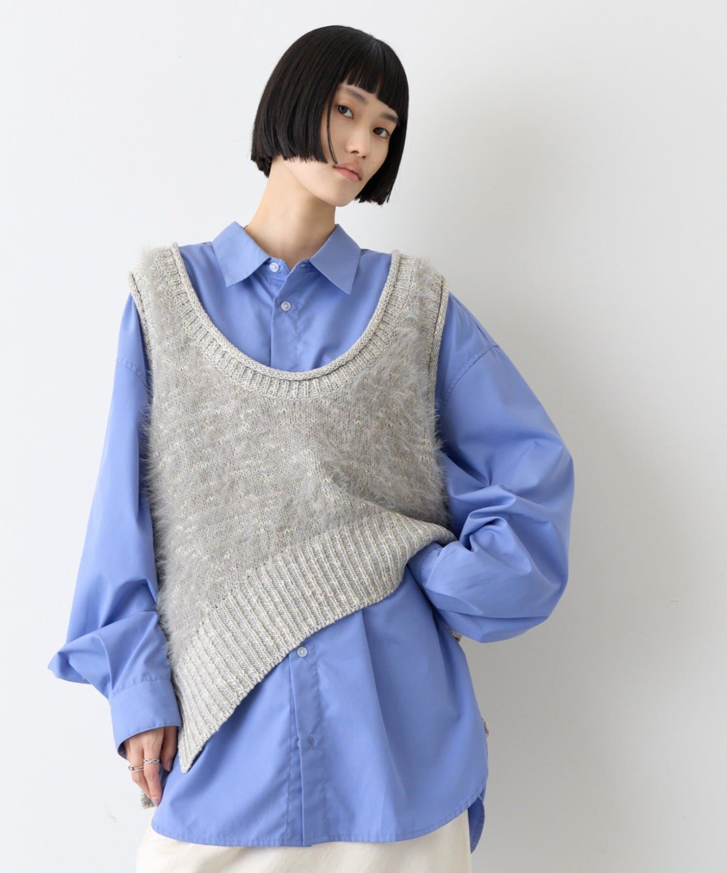 CIAOPANIC TYPY(チャオパニックティピー) ∴深Uメランジファーニットベスト