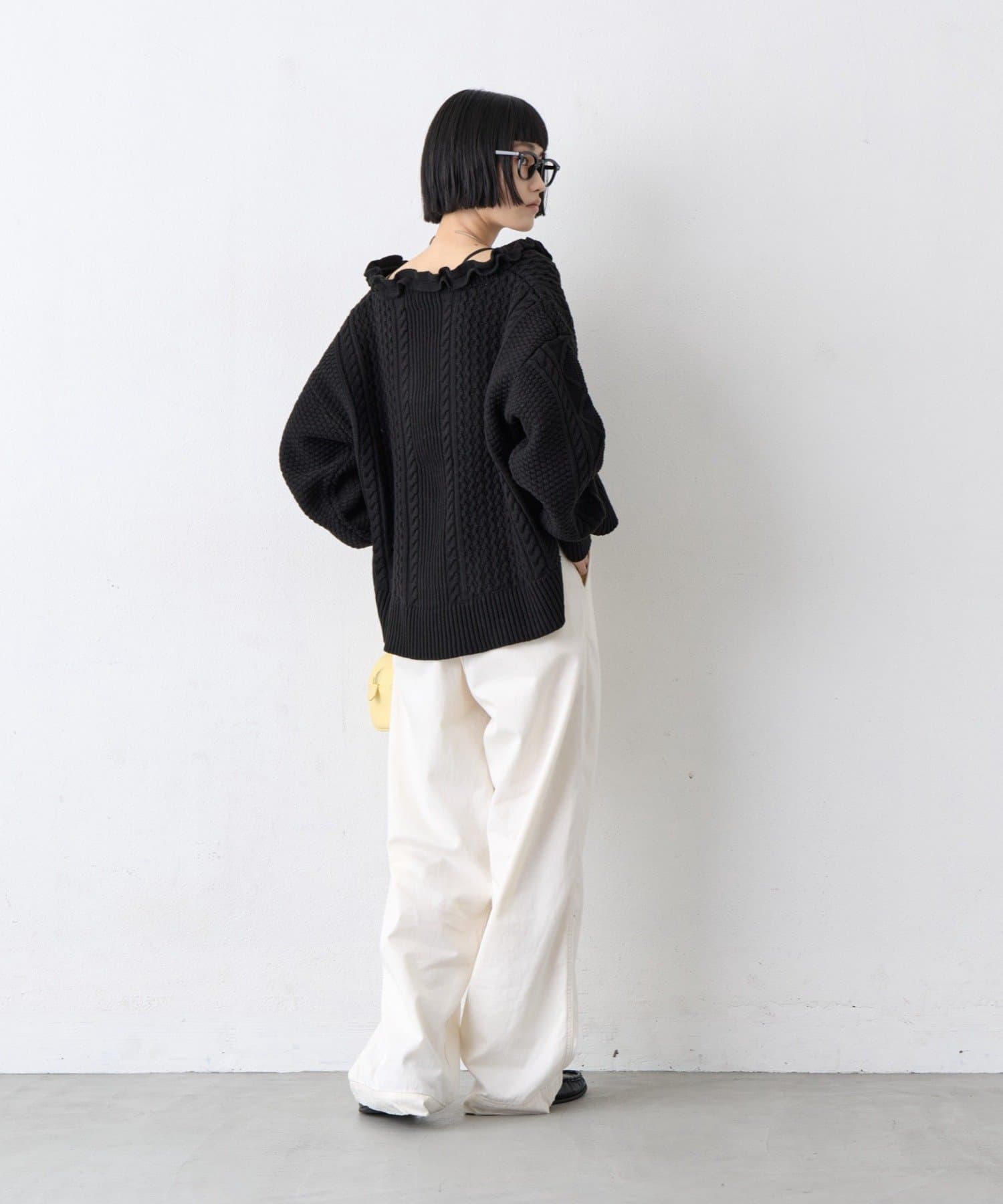 CIAOPANIC TYPY(チャオパニックティピー) ∴衿フリルスキッパーケーブルニット