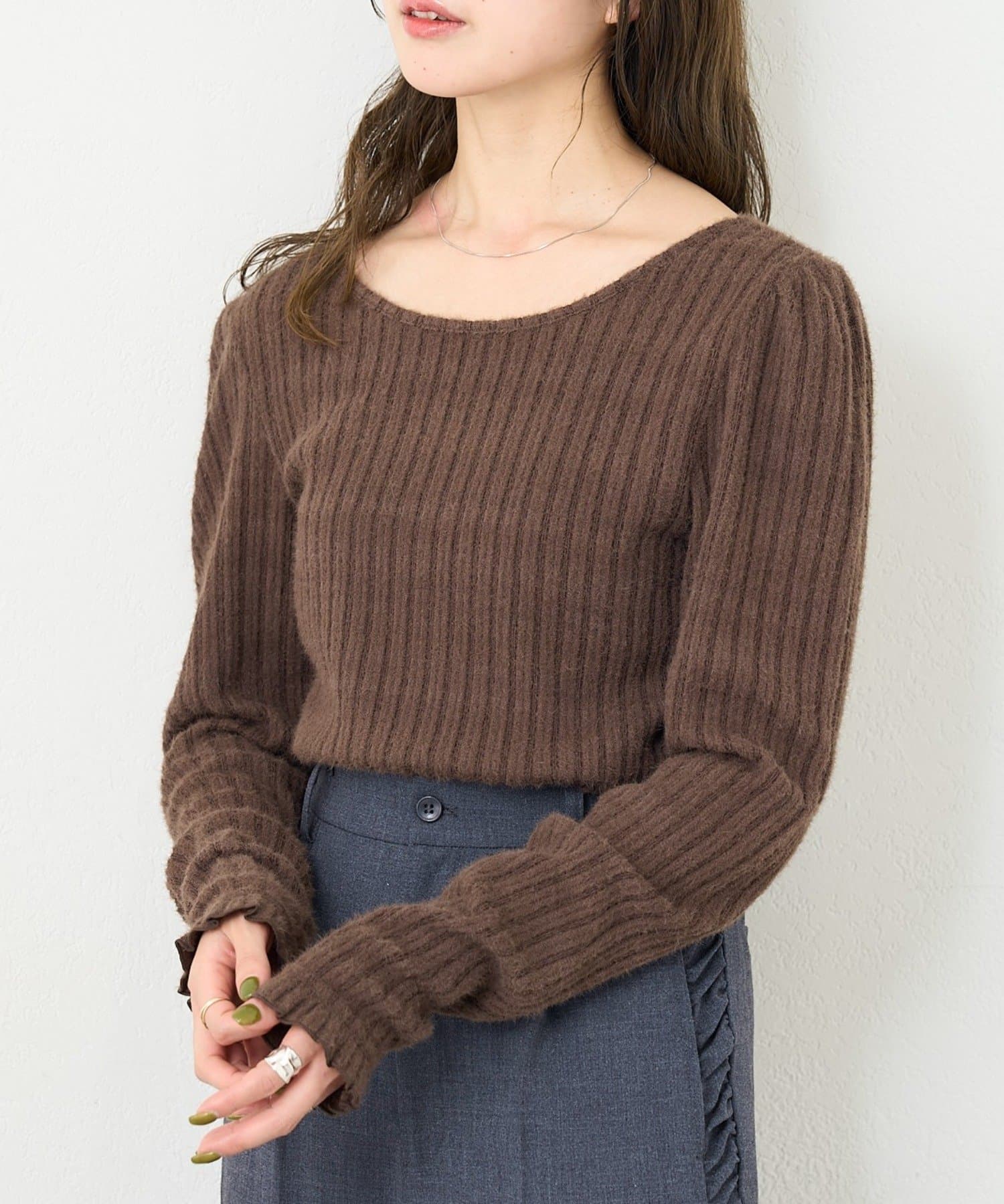 OUTLET(アウトレット) 【Kastane】B シャギーカットギャザースリーブトップス