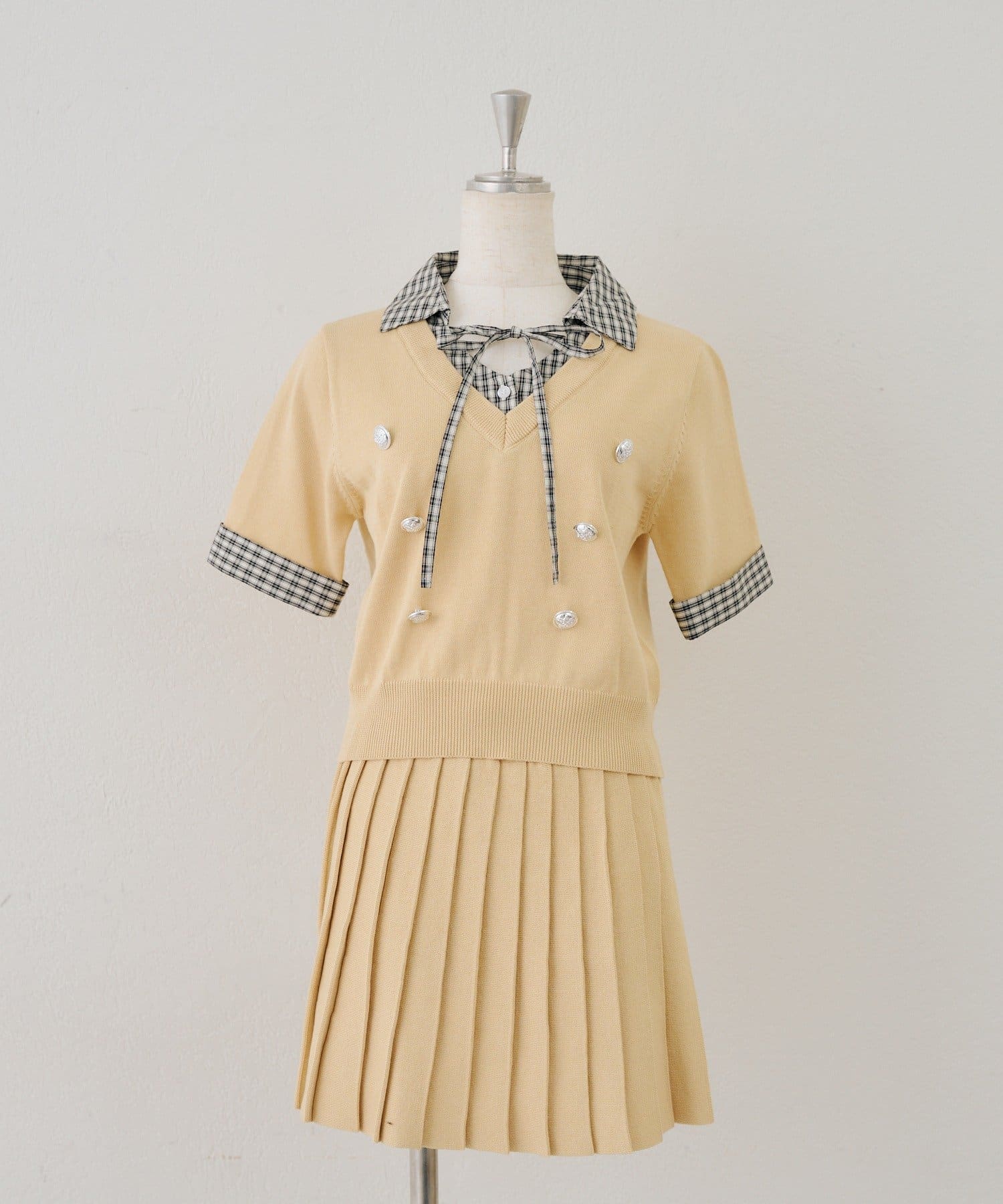 NICE CLAUP / OLIVE des OLIVE OUTLET(ナイスクラップ  / オリーブ デ オリーブ アウトレット) 【continuer】金釦レイヤー風セットアップ