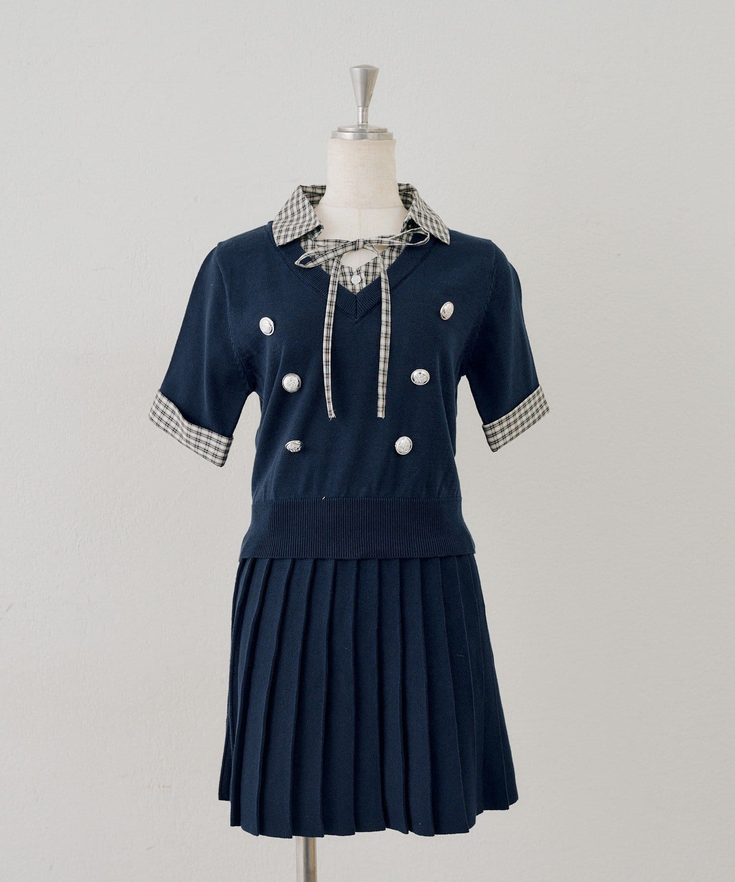 NICE CLAUP / OLIVE des OLIVE OUTLET(ナイスクラップ  / オリーブ デ オリーブ アウトレット) 【continuer】金釦レイヤー風セットアップ