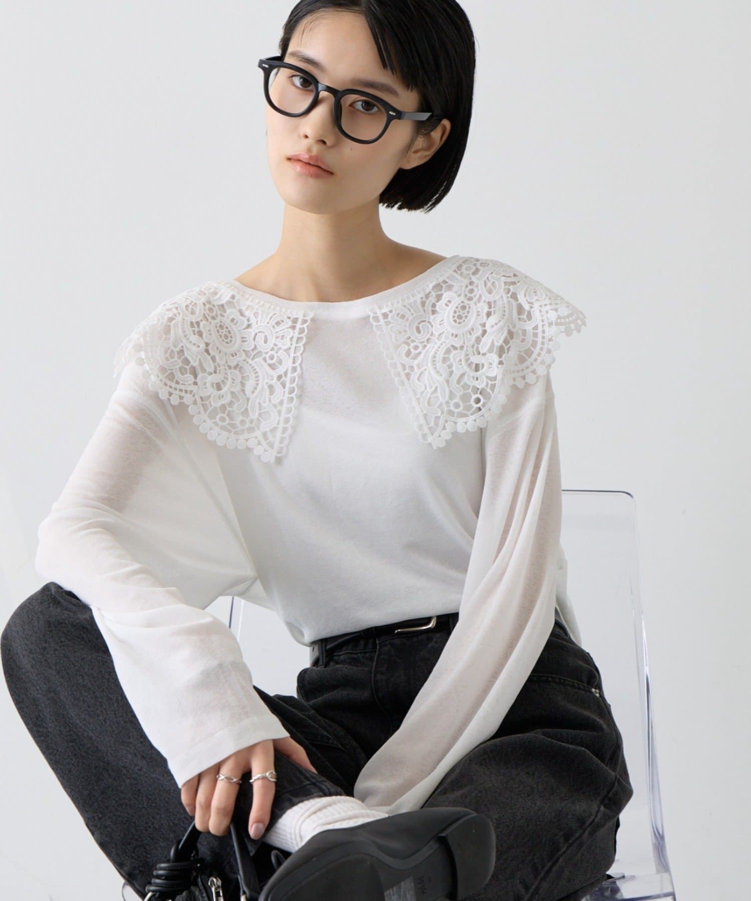 CIAOPANIC TYPY(チャオパニックティピー) ∴ビッグレースカラードッキングシアーTee