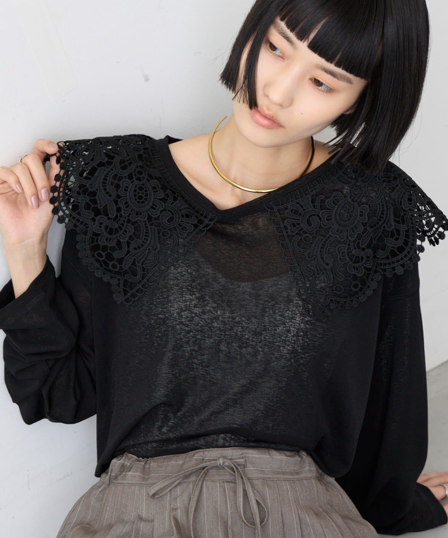 CIAOPANIC TYPY(チャオパニックティピー) ∴ビッグレースカラードッキングシアーTee