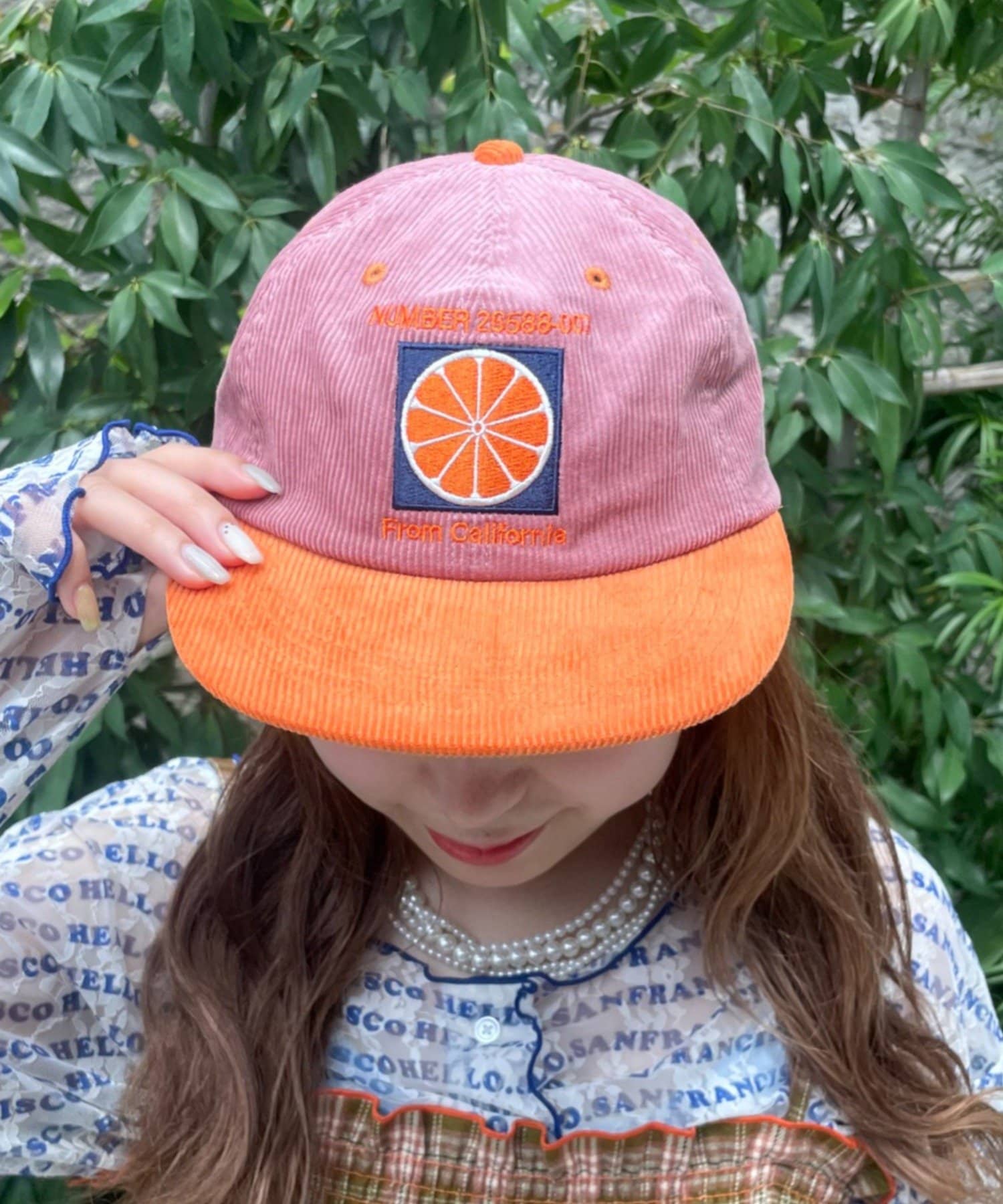 CIAOPANIC TYPY(チャオパニックティピー) 【HELLO.SANFRANCISCO】ツートーンロゴコーデュロイキャップ
