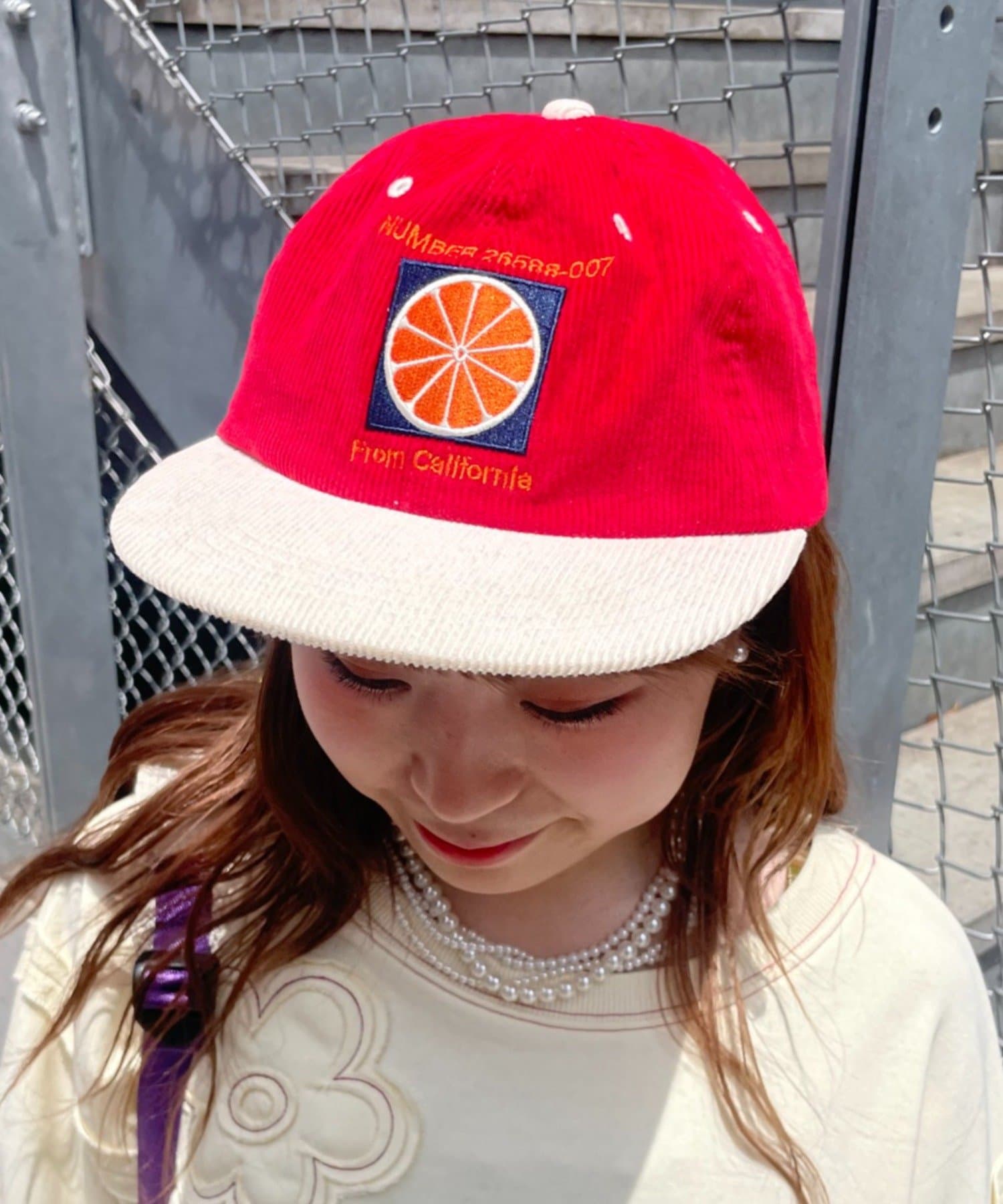 CIAOPANIC TYPY(チャオパニックティピー) 【HELLO.SANFRANCISCO】ツートーンロゴコーデュロイキャップ