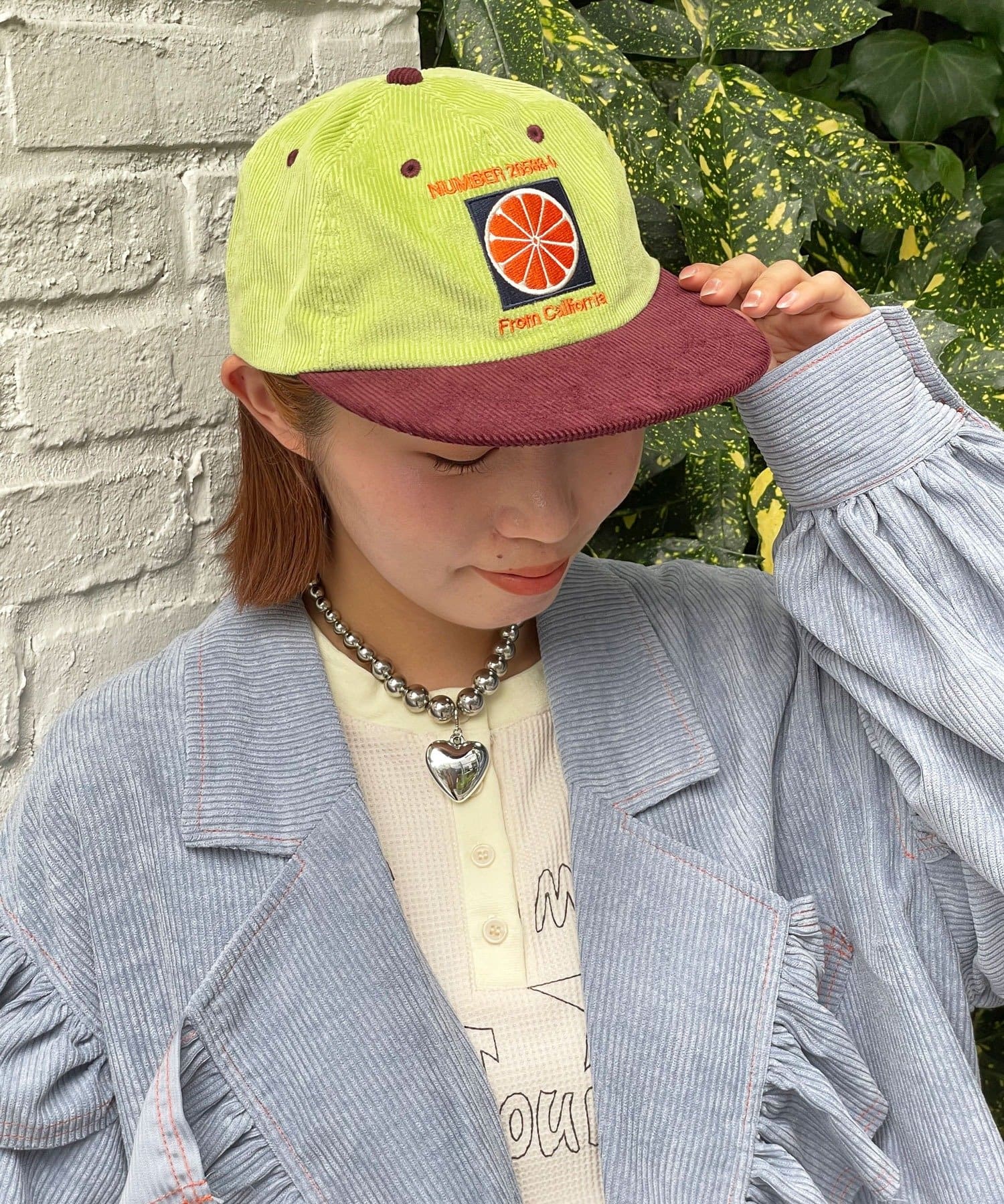 CIAOPANIC(チャオパニック) 【HELLO.SANFRANCISCO/ハローサンフランシスコ】ツートーンロゴコーデュロイキャップ