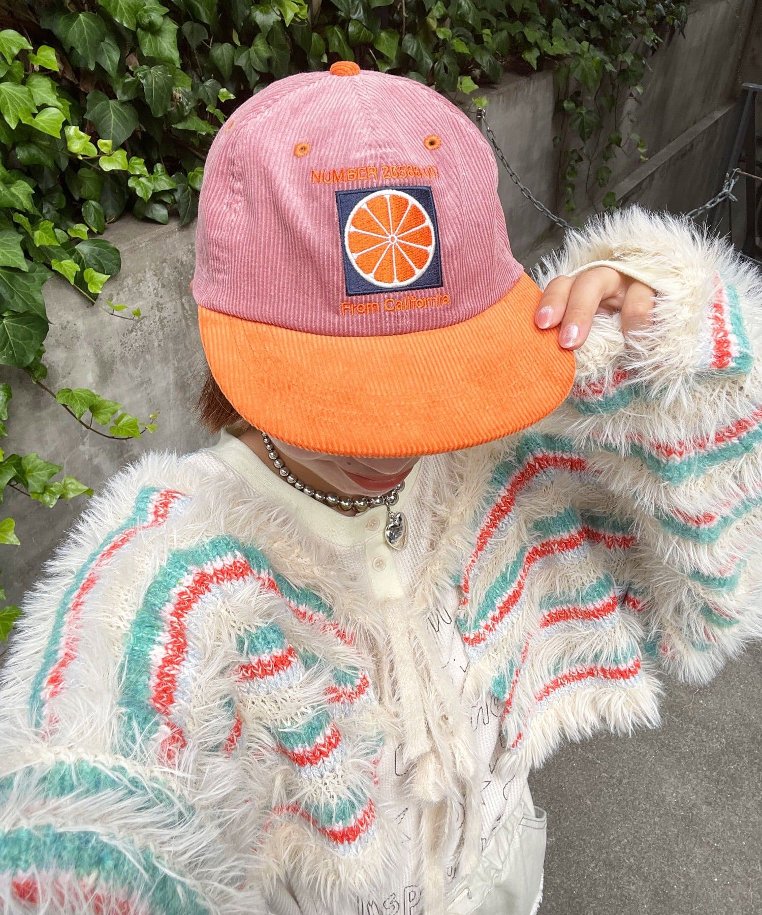 CIAOPANIC(チャオパニック) 【HELLO.SANFRANCISCO/ハローサンフランシスコ】ツートーンロゴコーデュロイキャップ