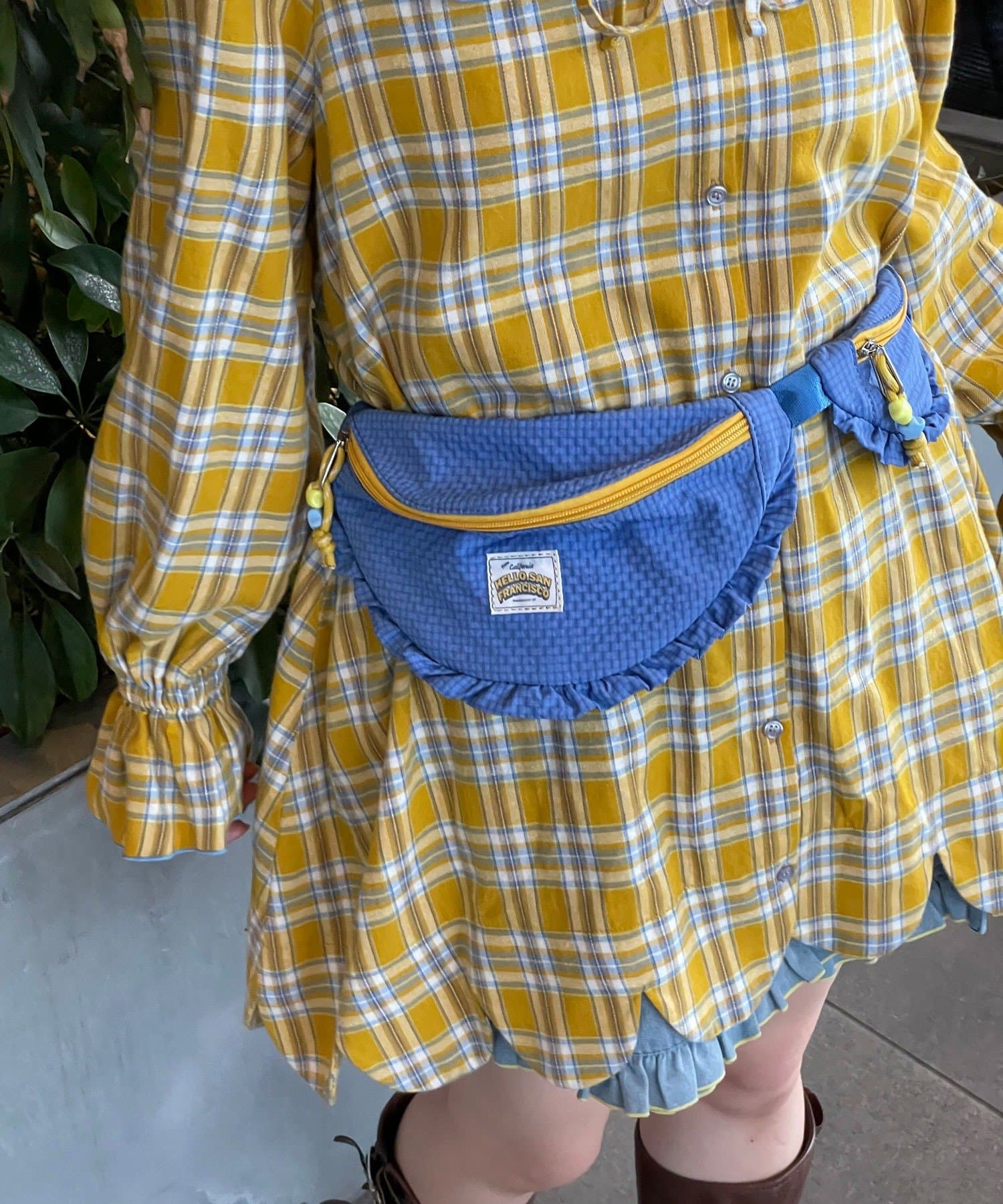 CIAOPANIC(チャオパニック) 【HELLO.SANFRANCISCO/ハローサンフランシスコ】リップフリルコンビウエストBAG