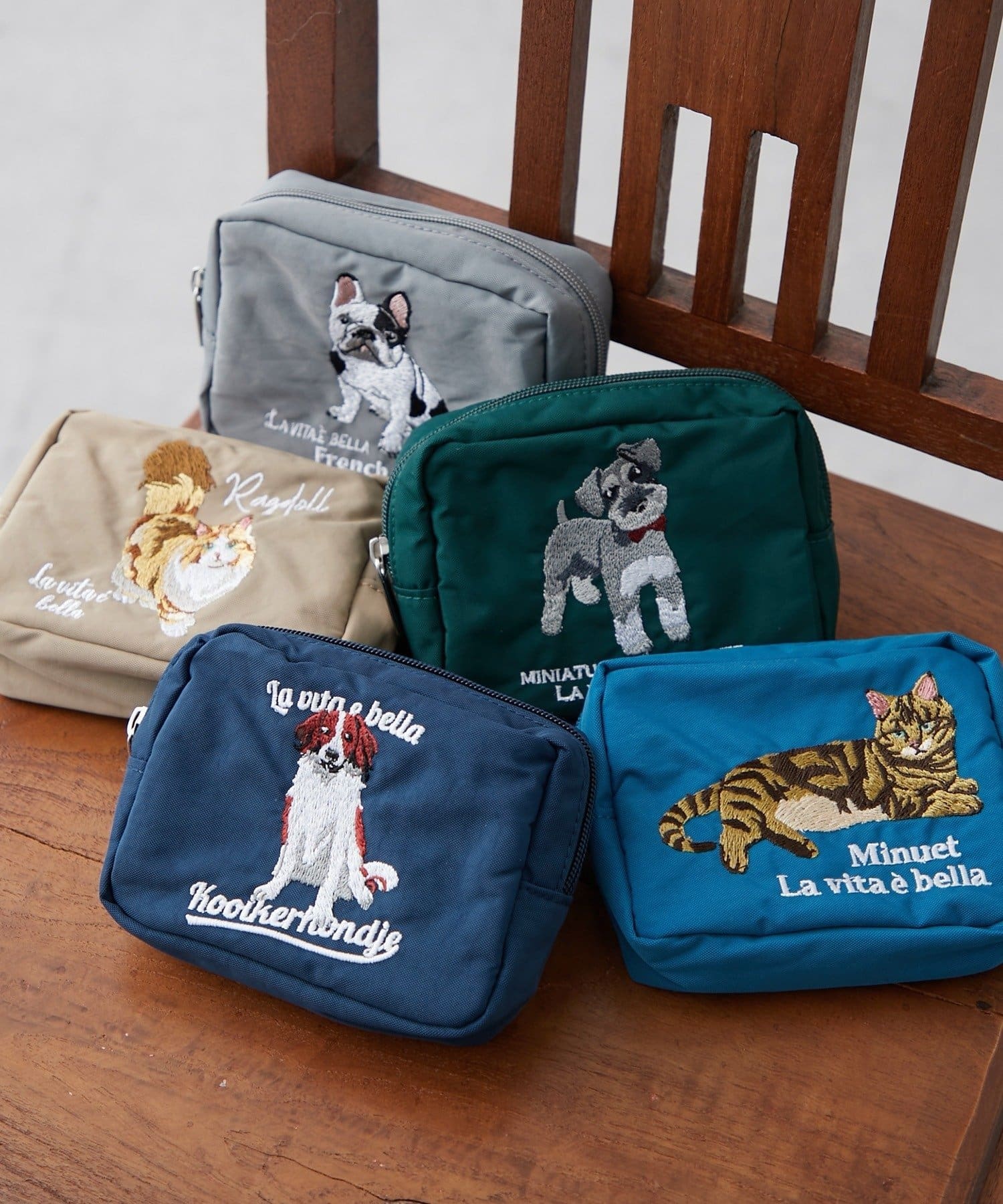 Remind me and forever(リマインドミーアンドフォーエバー) アニマル刺繍ポーチ