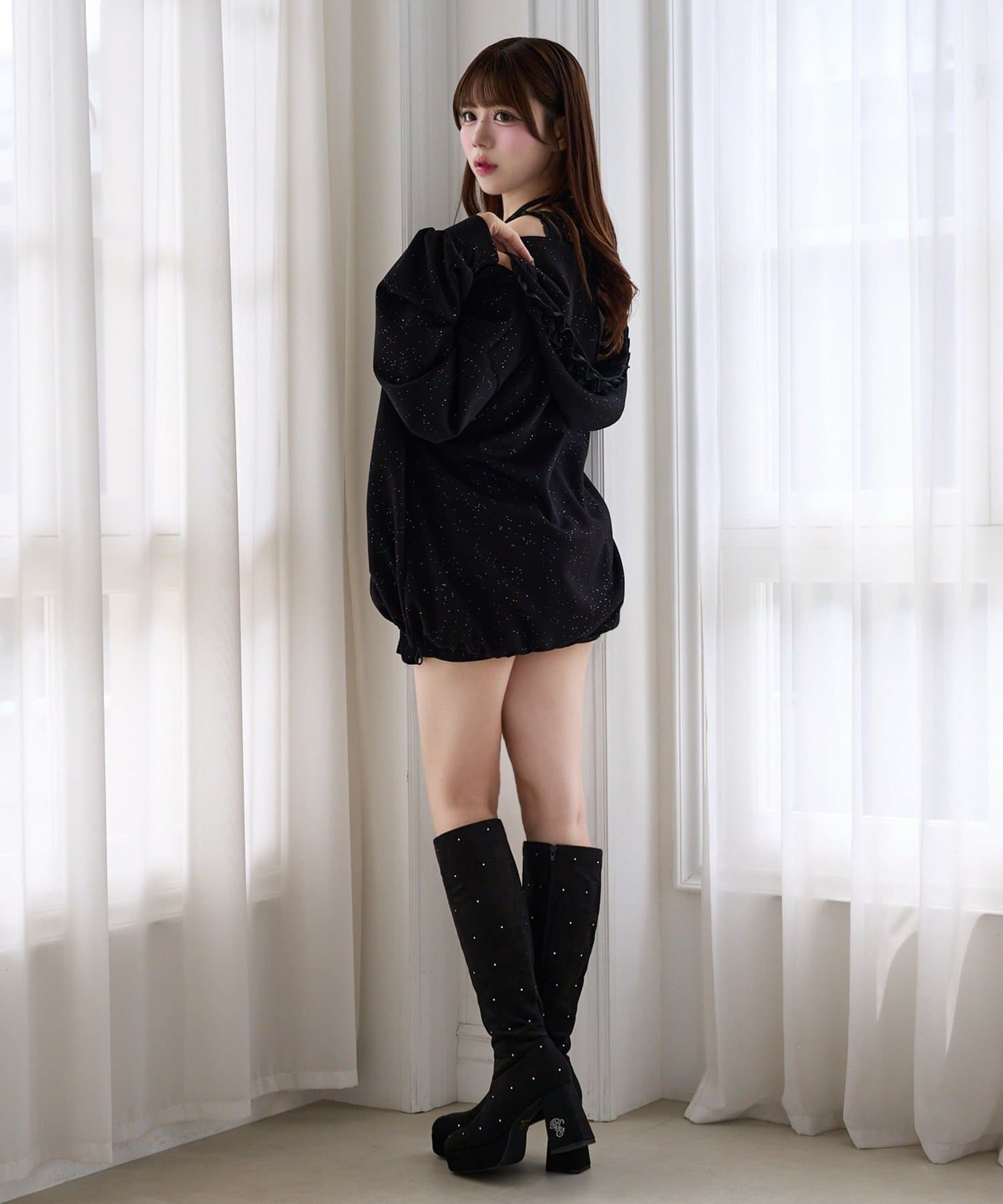 Belle Charme(ベルシャルム) Sparkle Pleats Skirt
