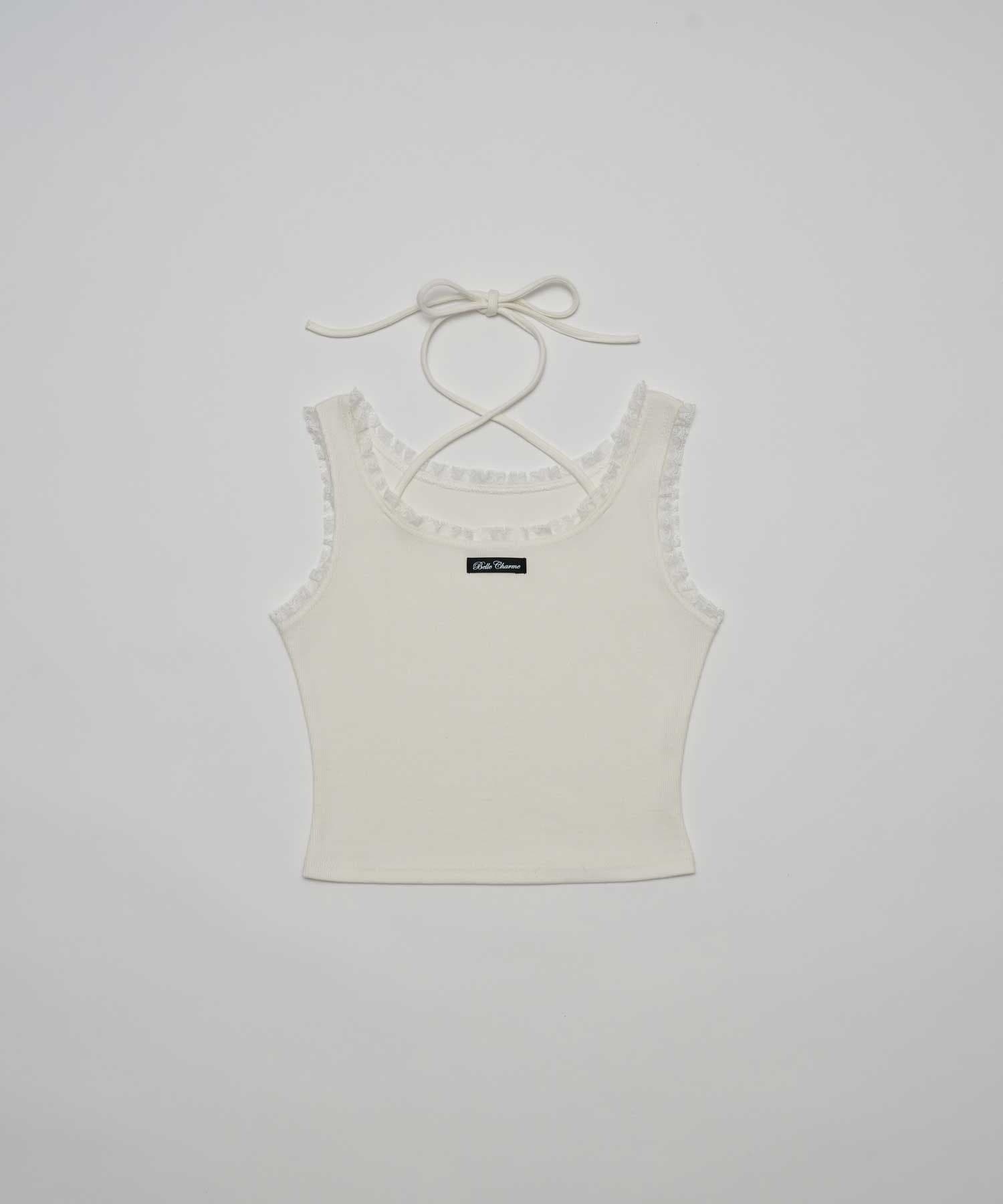 Belle Charme(ベルシャルム) Logo Label Lace Tank