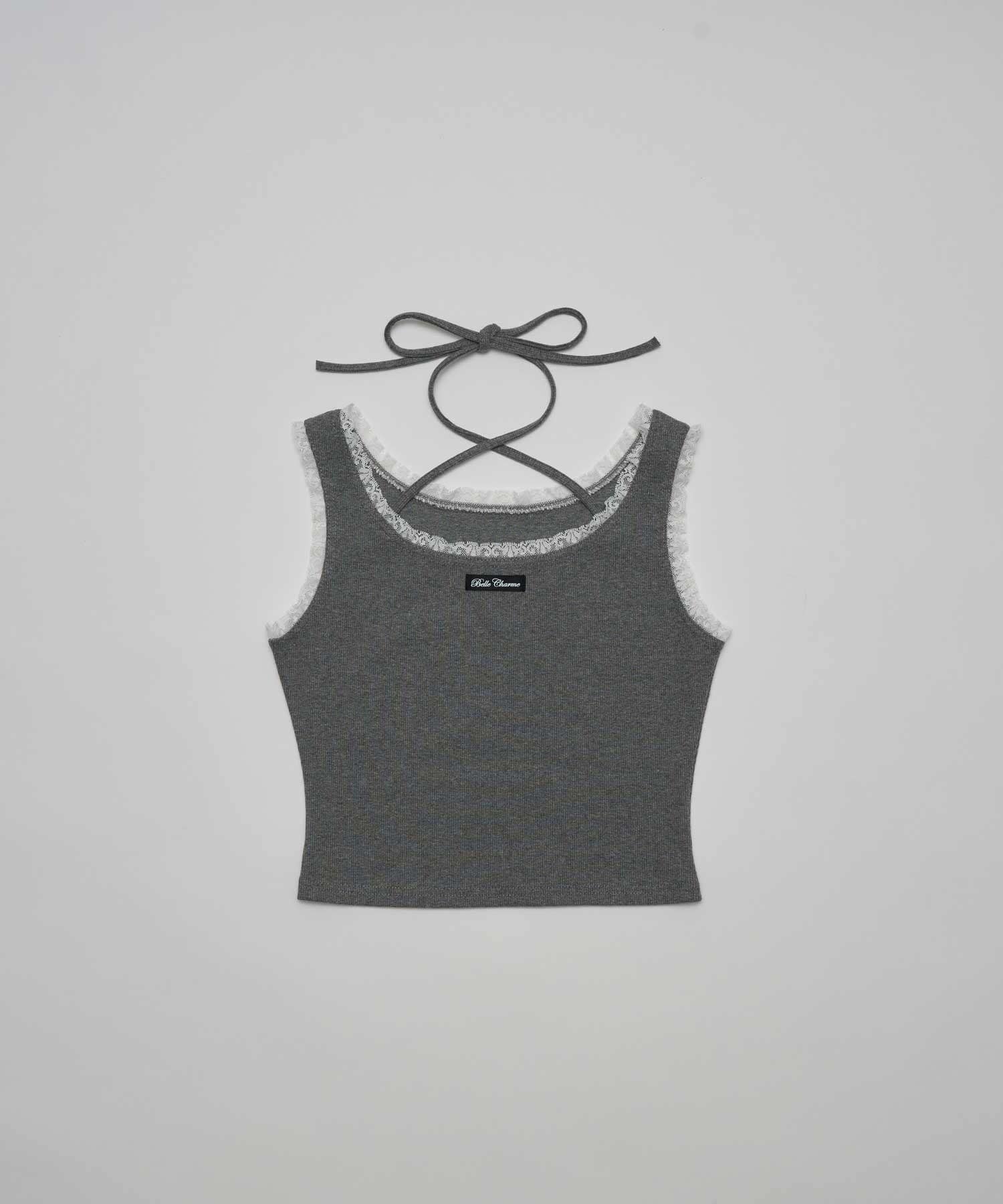 Belle Charme(ベルシャルム) Logo Label Lace Tank