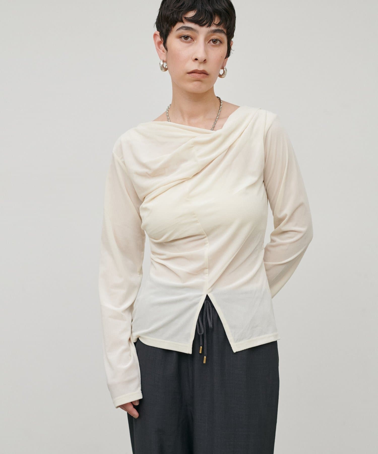 LARUTA(ラルータ) ［Web限定］シアーベロアカシュクールプルオーバー