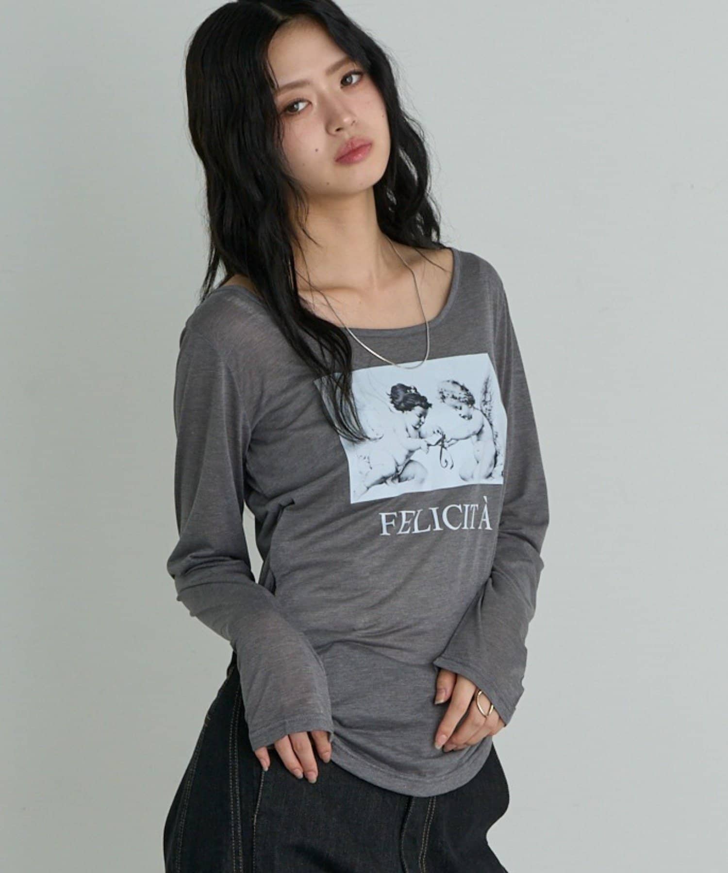 RAY CASSIN(レイカズン) ロゴシアーTシャツ / ロンT