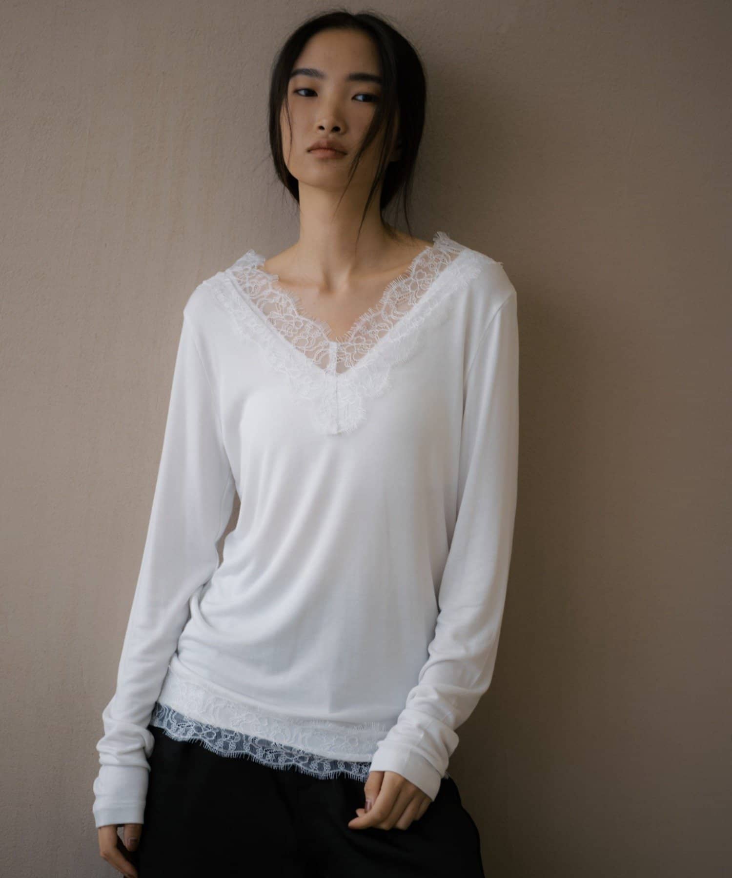 SHENERY(シーナリー) レースドッキングカットソー