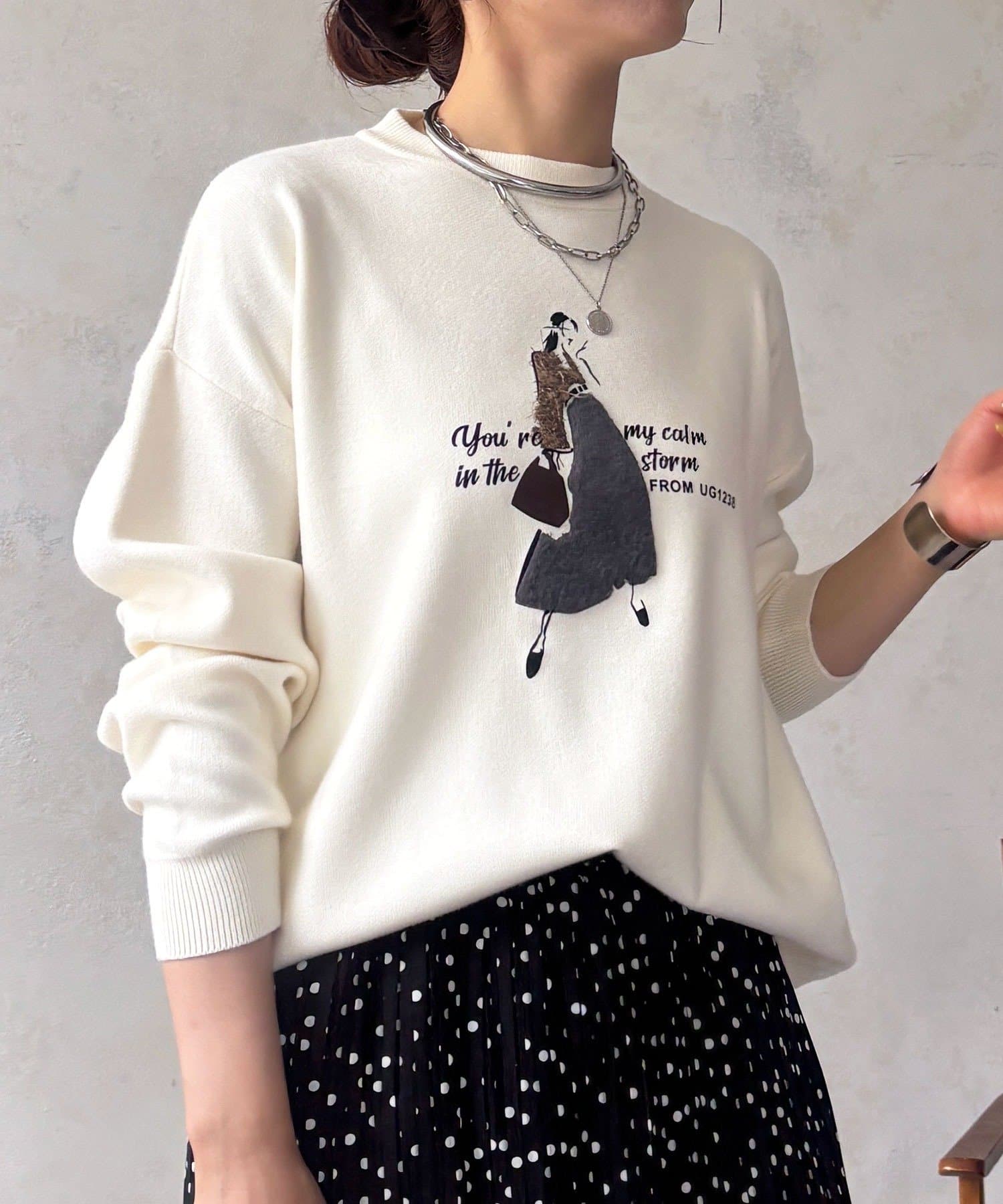 un dix cors(アンディコール) プリント刺繍プルオーバー