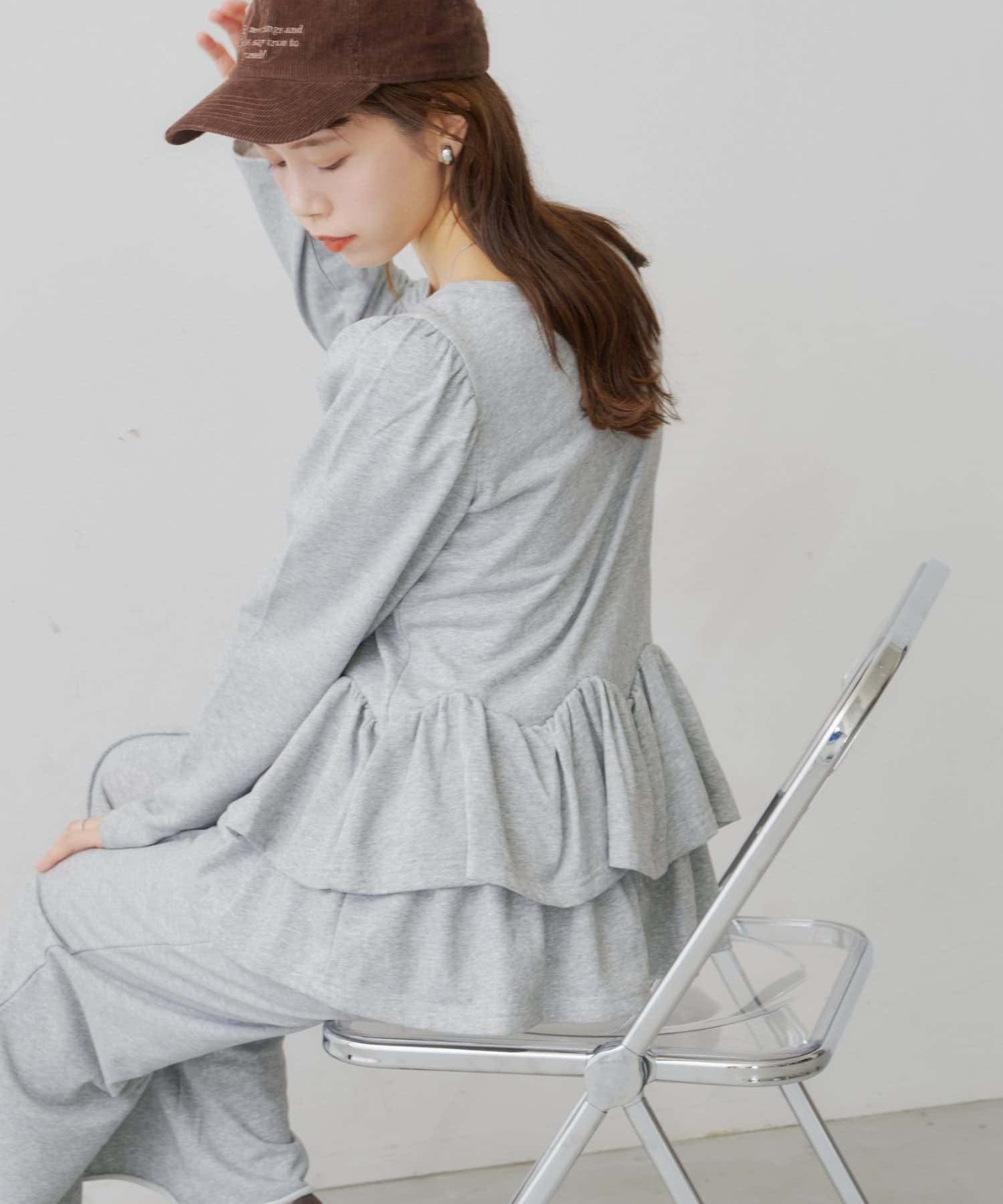 Kastane(カスタネ) 【8.20(木)12:00開始/KATOMARI企画】PEPLUM FRILL SWEAT