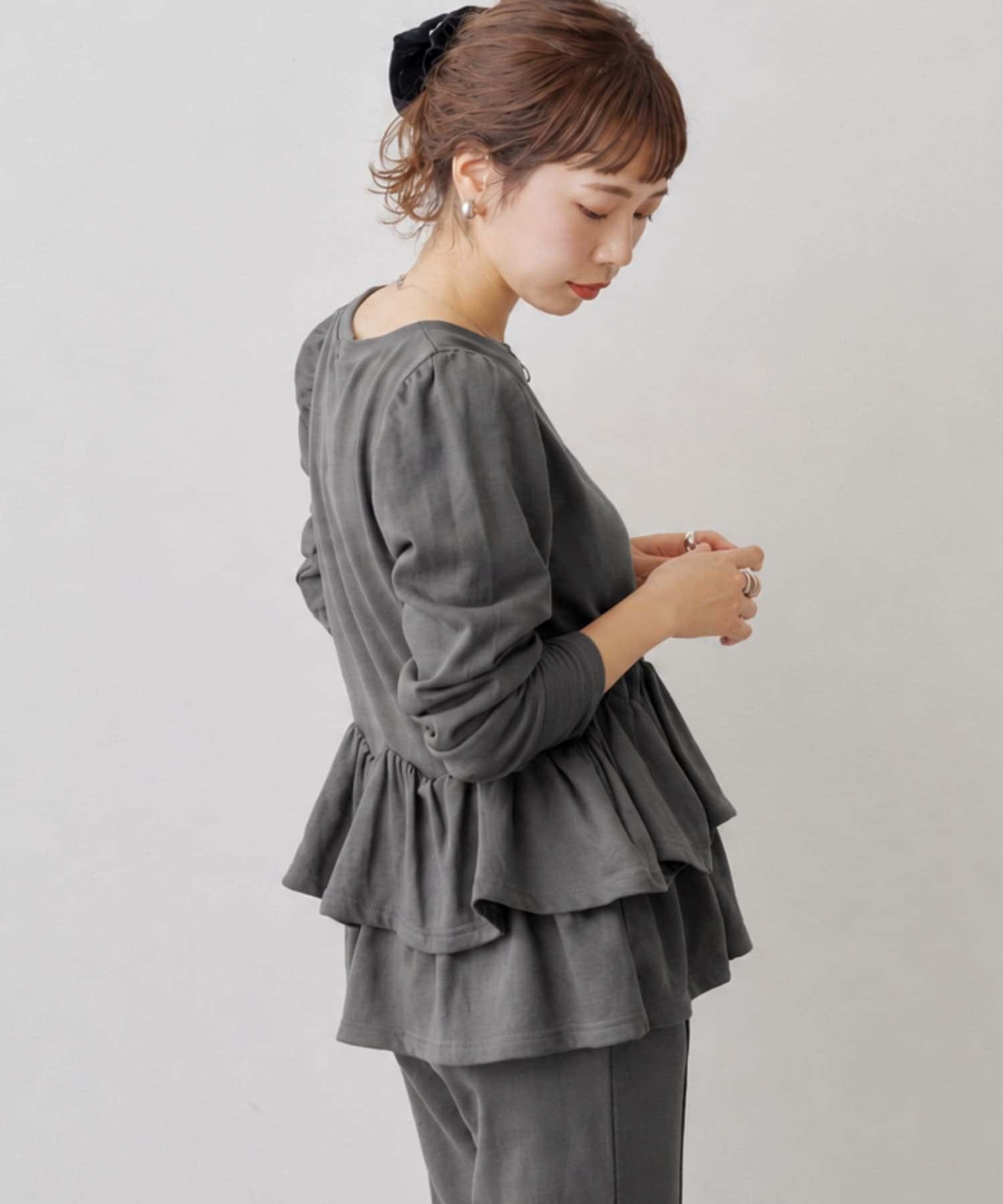 Kastane(カスタネ) 【8.20(木)12:00開始/KATOMARI企画】PEPLUM FRILL SWEAT