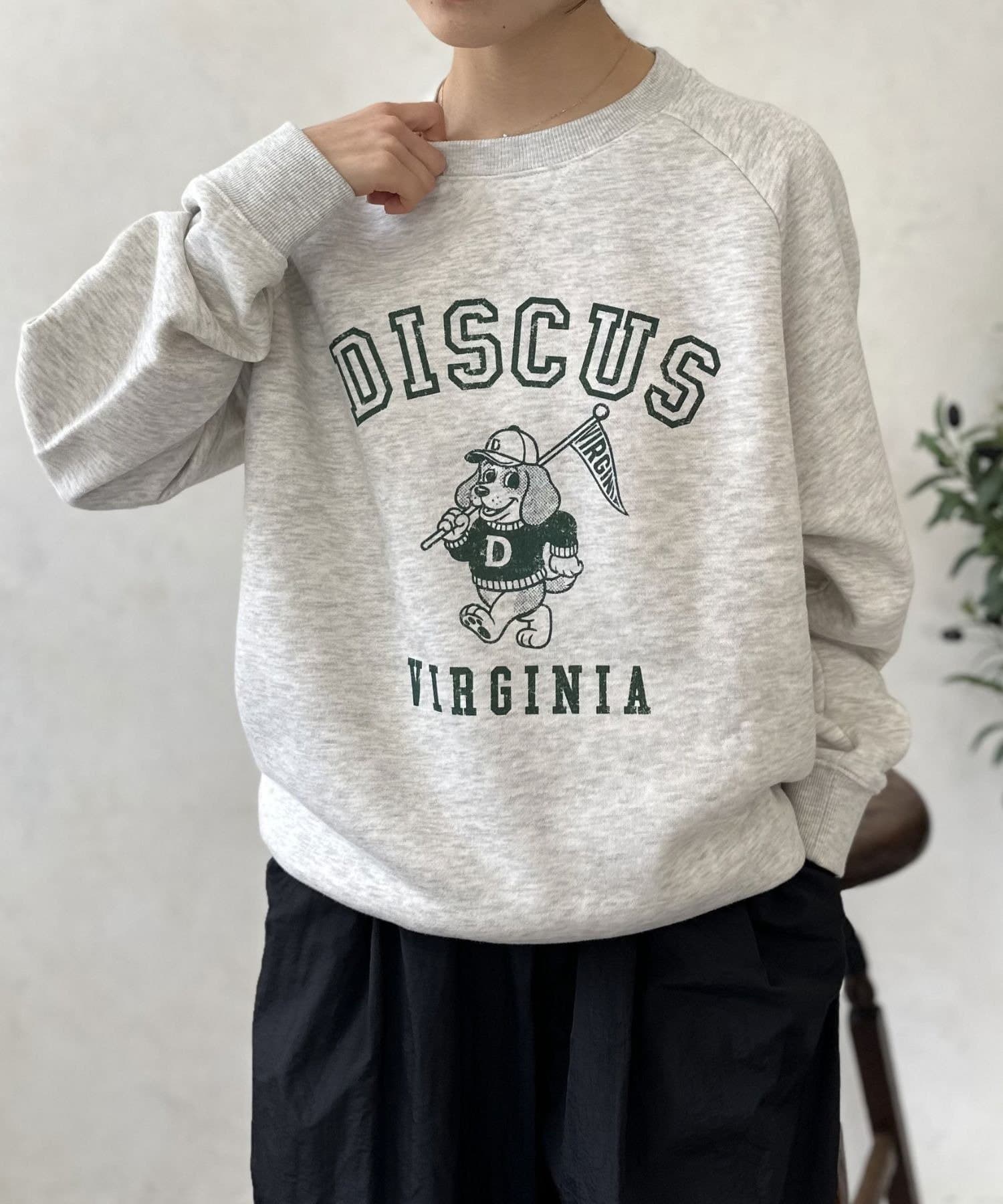 LOCUST(ローカスト) 【ユニセックス】【DISCUS】身頃裏ボアdogカレッジスウェット
