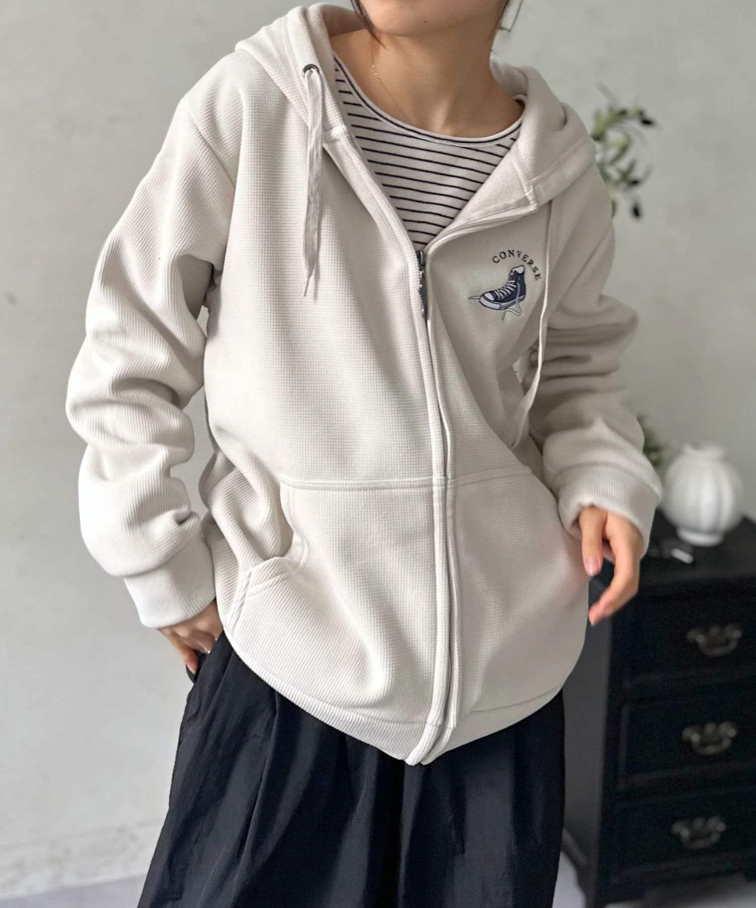 LOCUST(ローカスト) 【ユニセックス】【CONVERSE】ワッフルフリースパーカー
