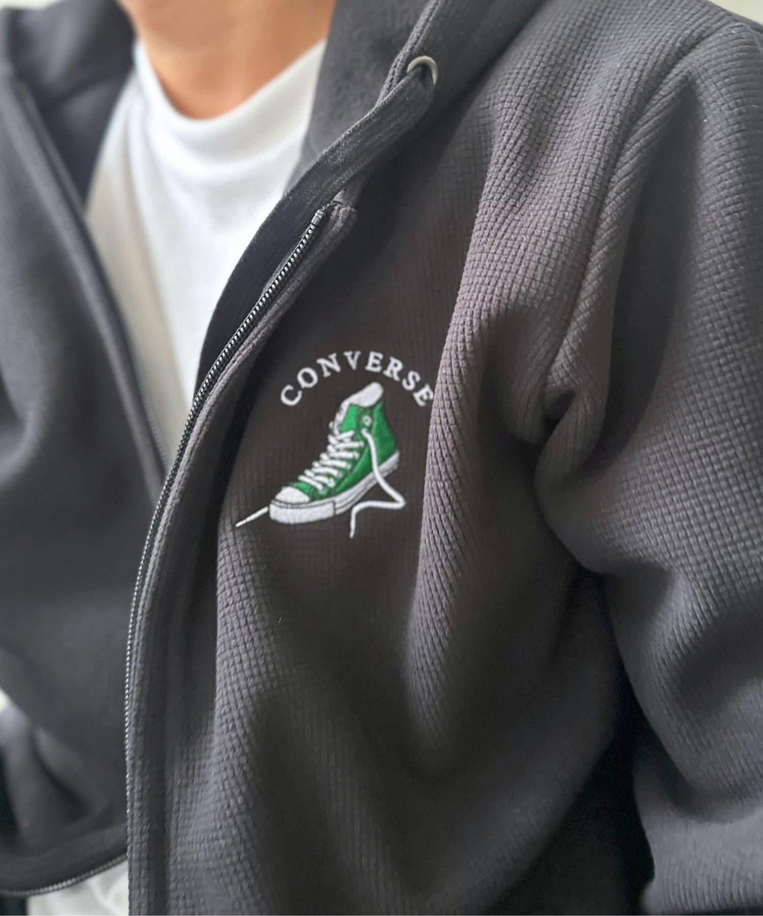 LOCUST(ローカスト) 【ユニセックス】【CONVERSE】ワッフルフリースパーカー