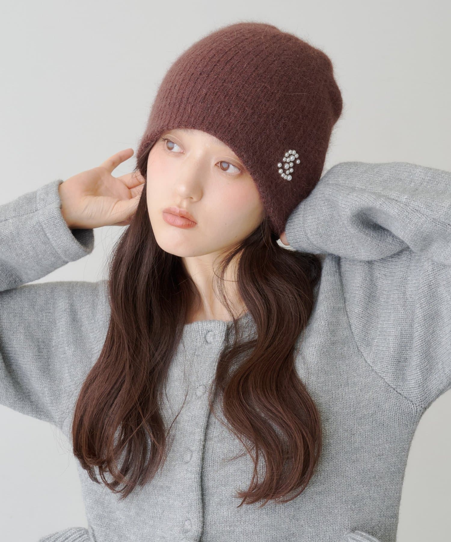 Kastane(カスタネ) 【9.27(土)0:00発売】ブローチライクモヘアビーニー