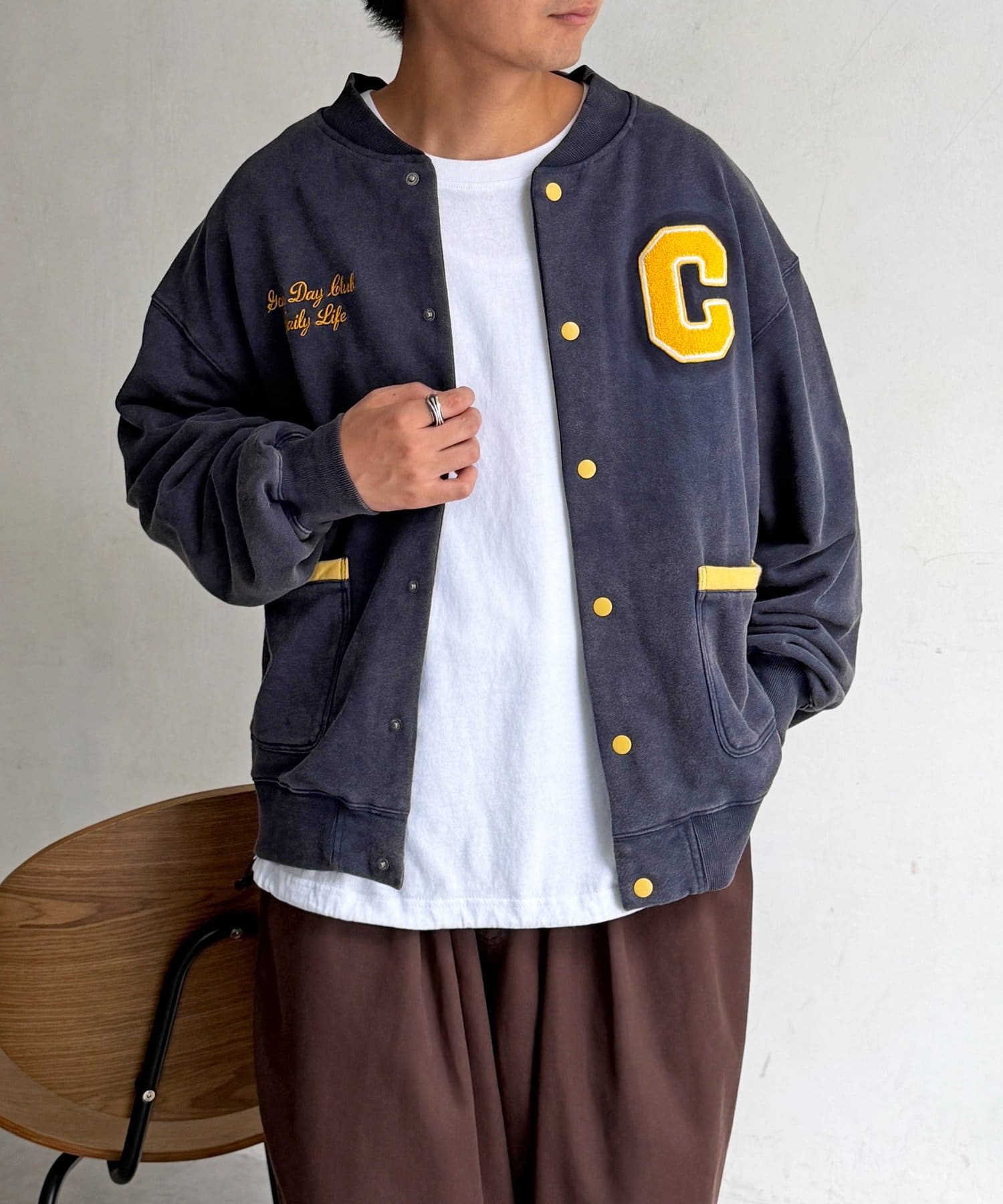 CPCM(シーピーシーエム) バック刺繍スナップカーデ