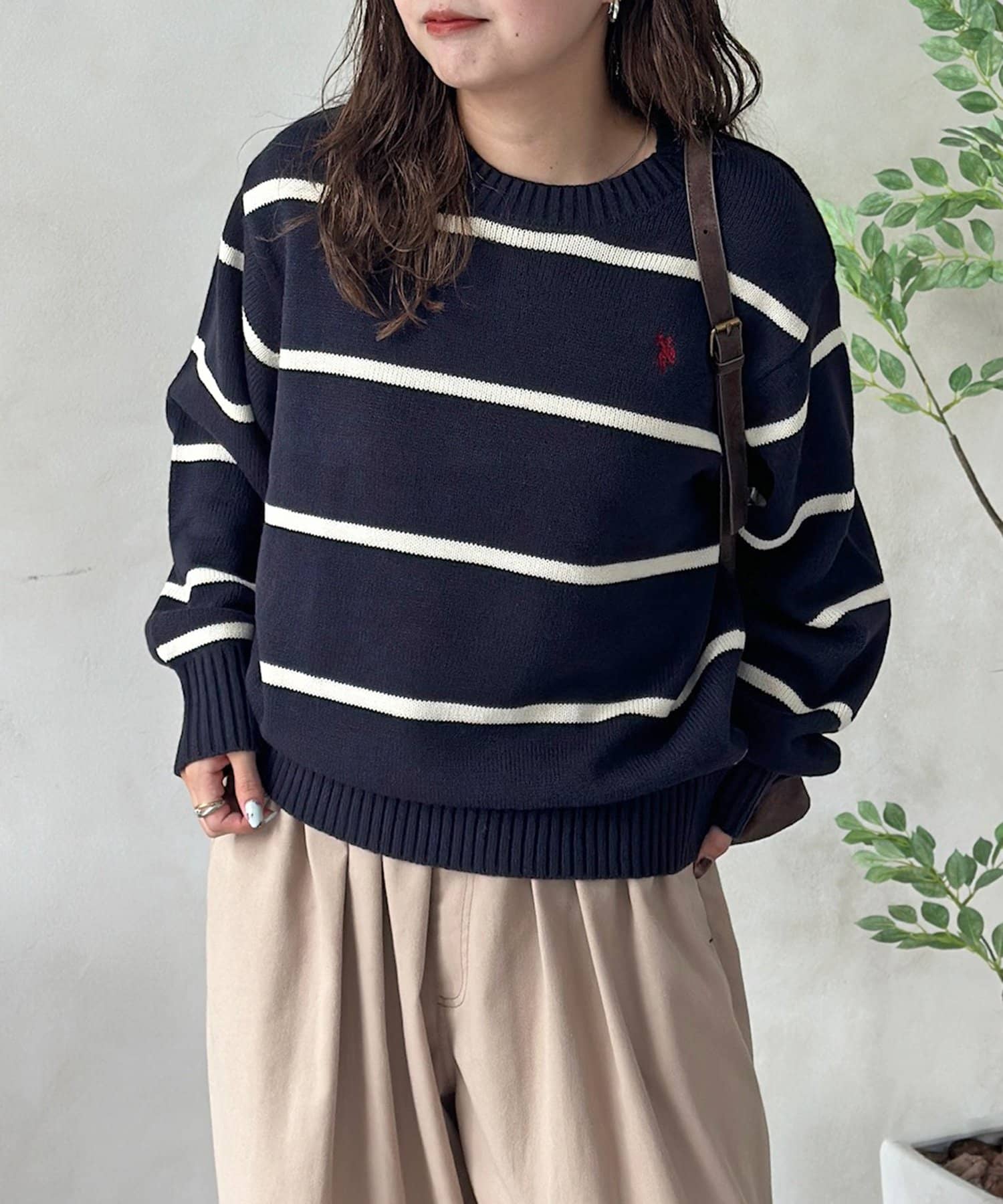 CPCM(シーピーシーエム) 【U.S. POLO ASSN.】アクリルクルーネックニット