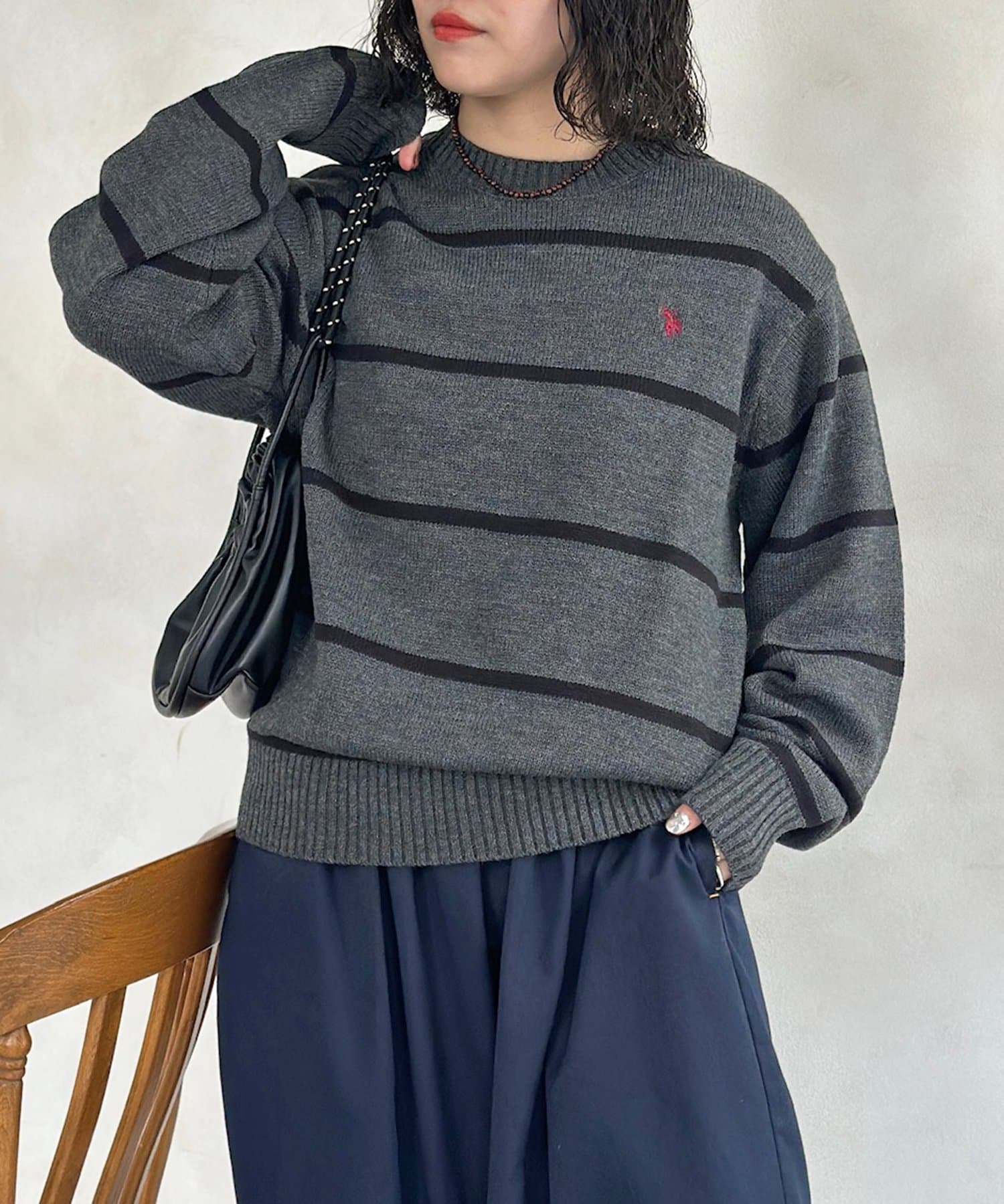 CPCM(シーピーシーエム) 【U.S. POLO ASSN.】アクリルクルーネックニット