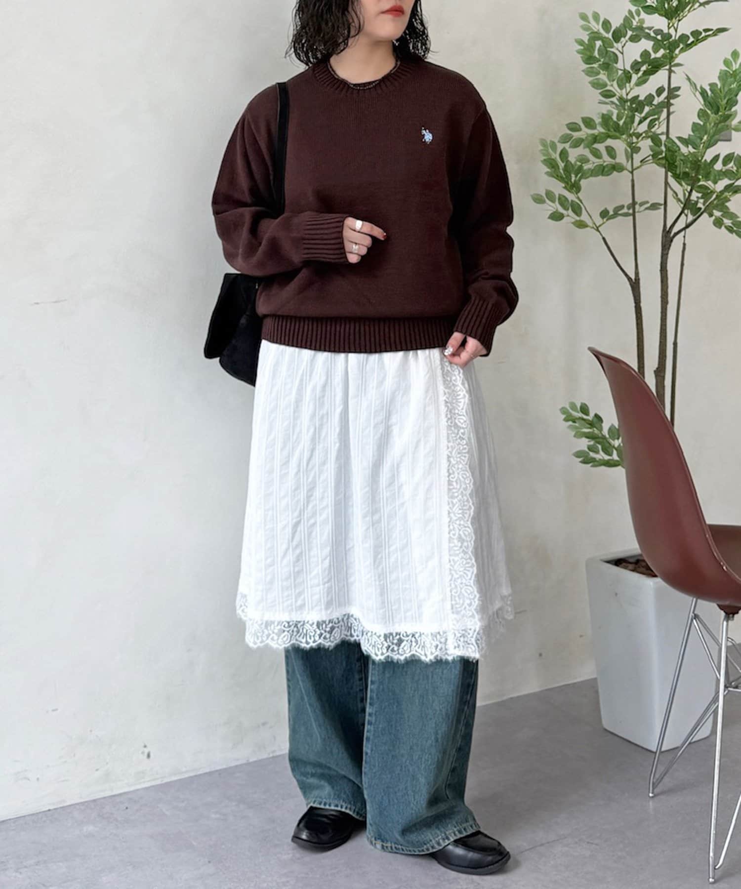 CPCM(シーピーシーエム) 【U.S. POLO ASSN.】アクリルクルーネックニット