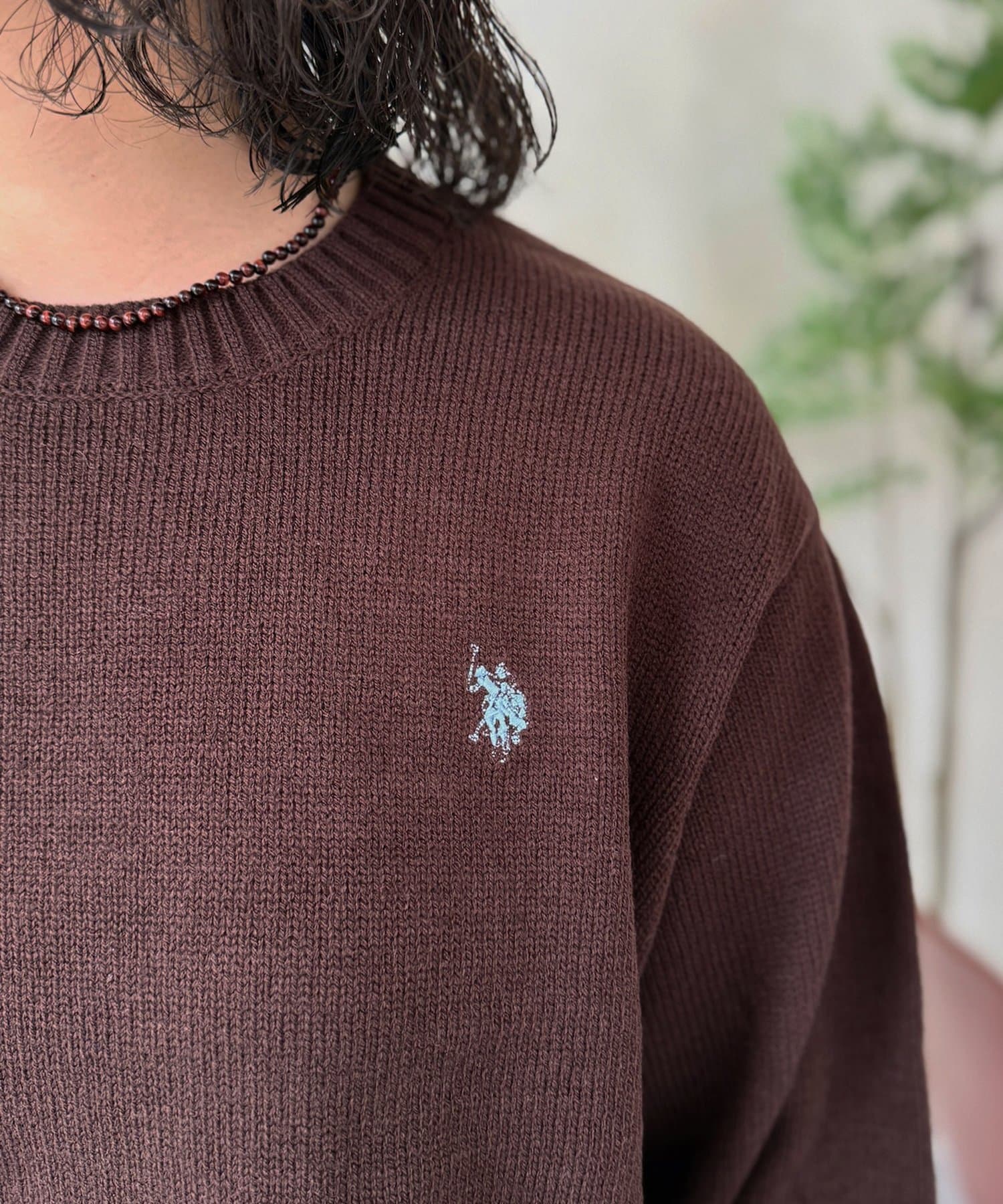 CPCM(シーピーシーエム) 【U.S. POLO ASSN.】アクリルクルーネックニット