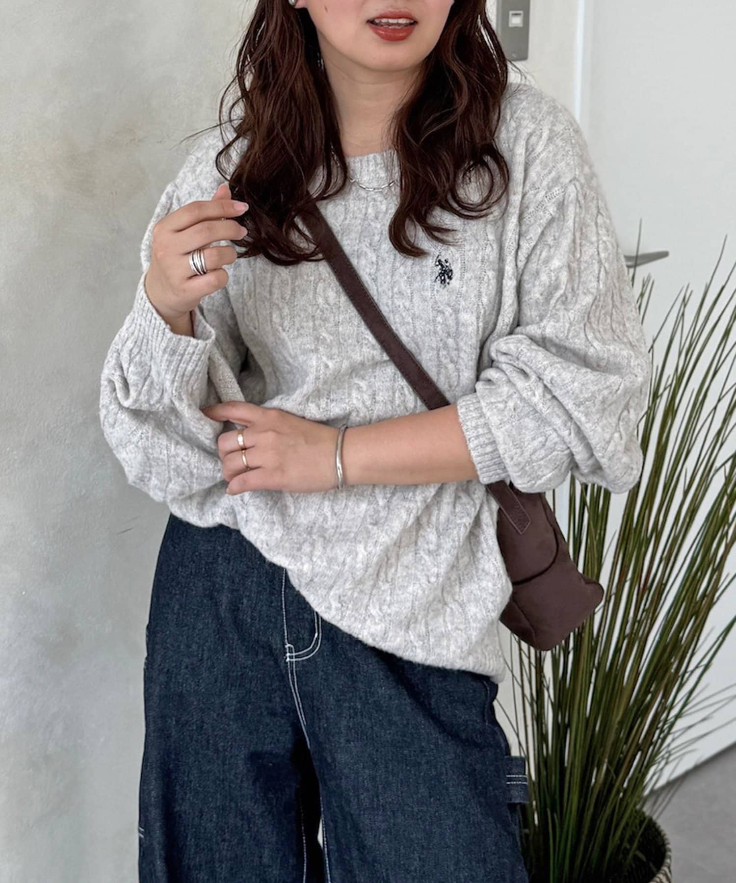 CPCM(シーピーシーエム) 【U.S. POLO ASSN.】モヘアライククルーネックニット