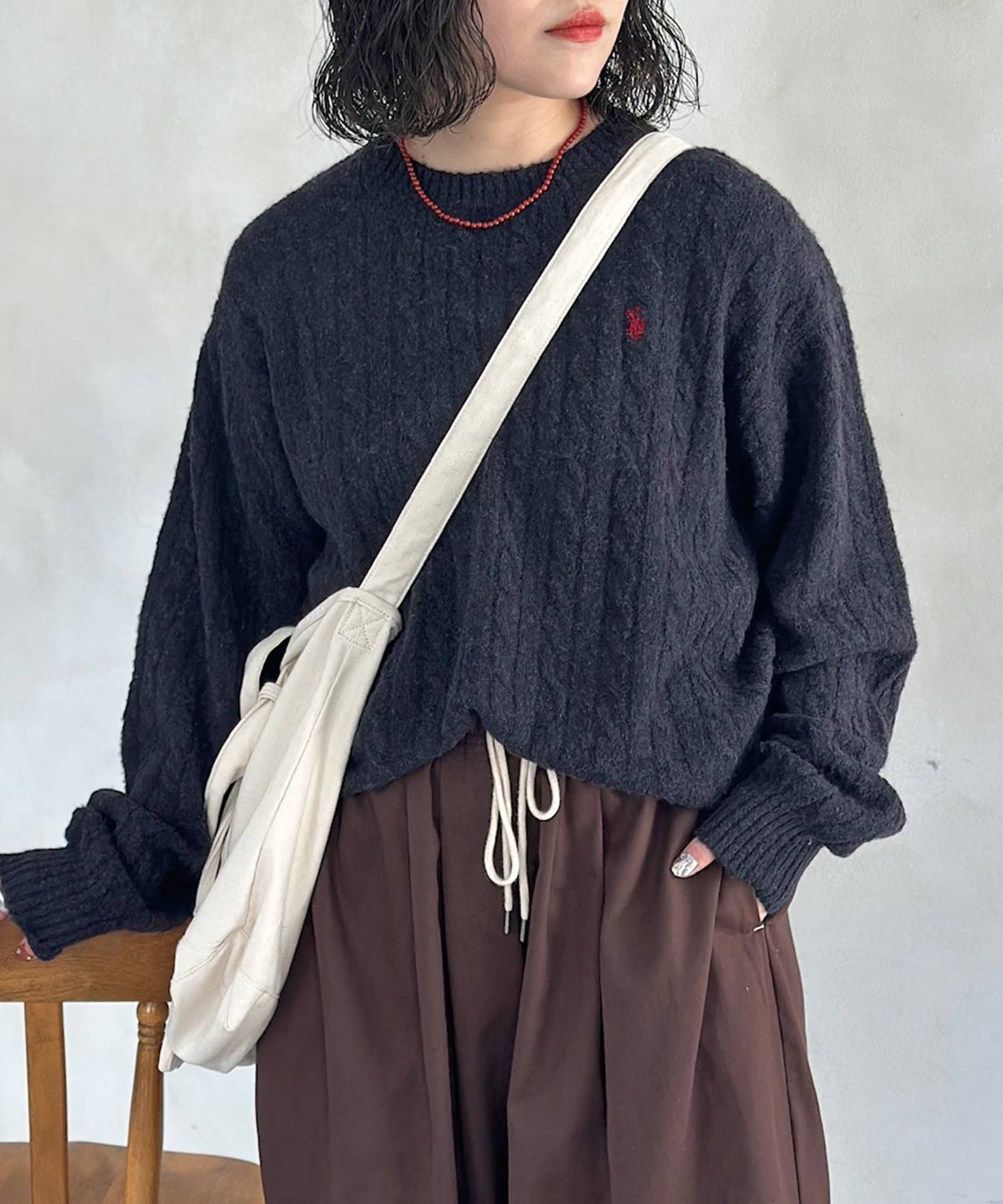 CPCM(シーピーシーエム) 【U.S. POLO ASSN.】モヘアライククルーネックニット
