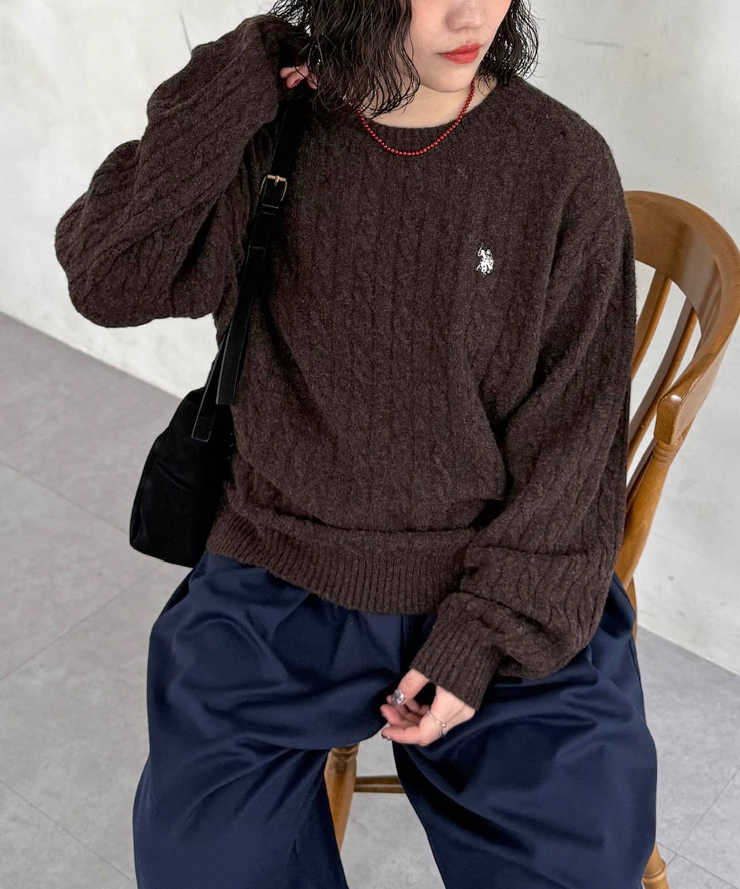 CPCM(シーピーシーエム) 【U.S. POLO ASSN.】モヘアライククルーネックニット
