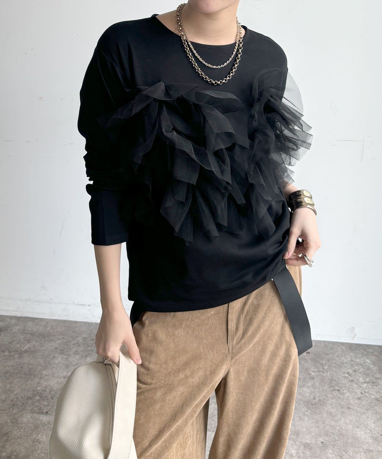 DOUDOU(ドゥドゥ) 【WEB限定】 2WAYフリルロンTEE
