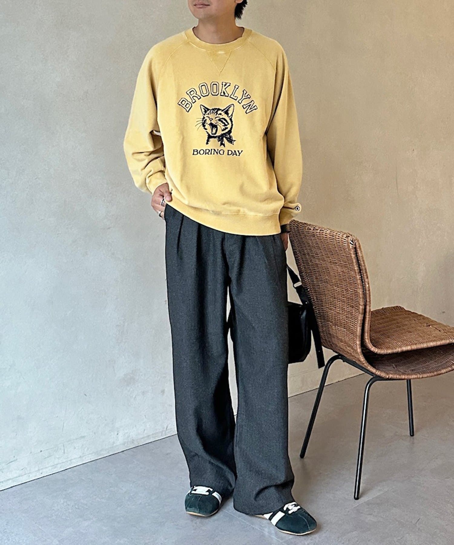 CPCM(シーピーシーエム) 起毛ヘリンボンベルテッドパンツ