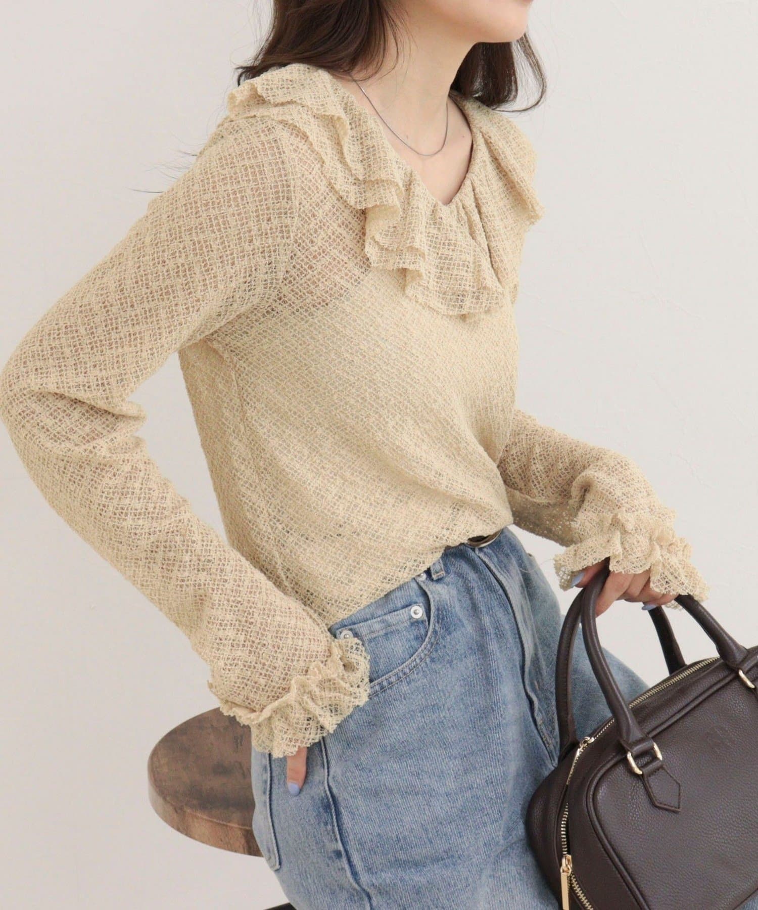 FREDY & GLOSTER(フレディ アンド グロスター) レースラッフルロンＴシャツ