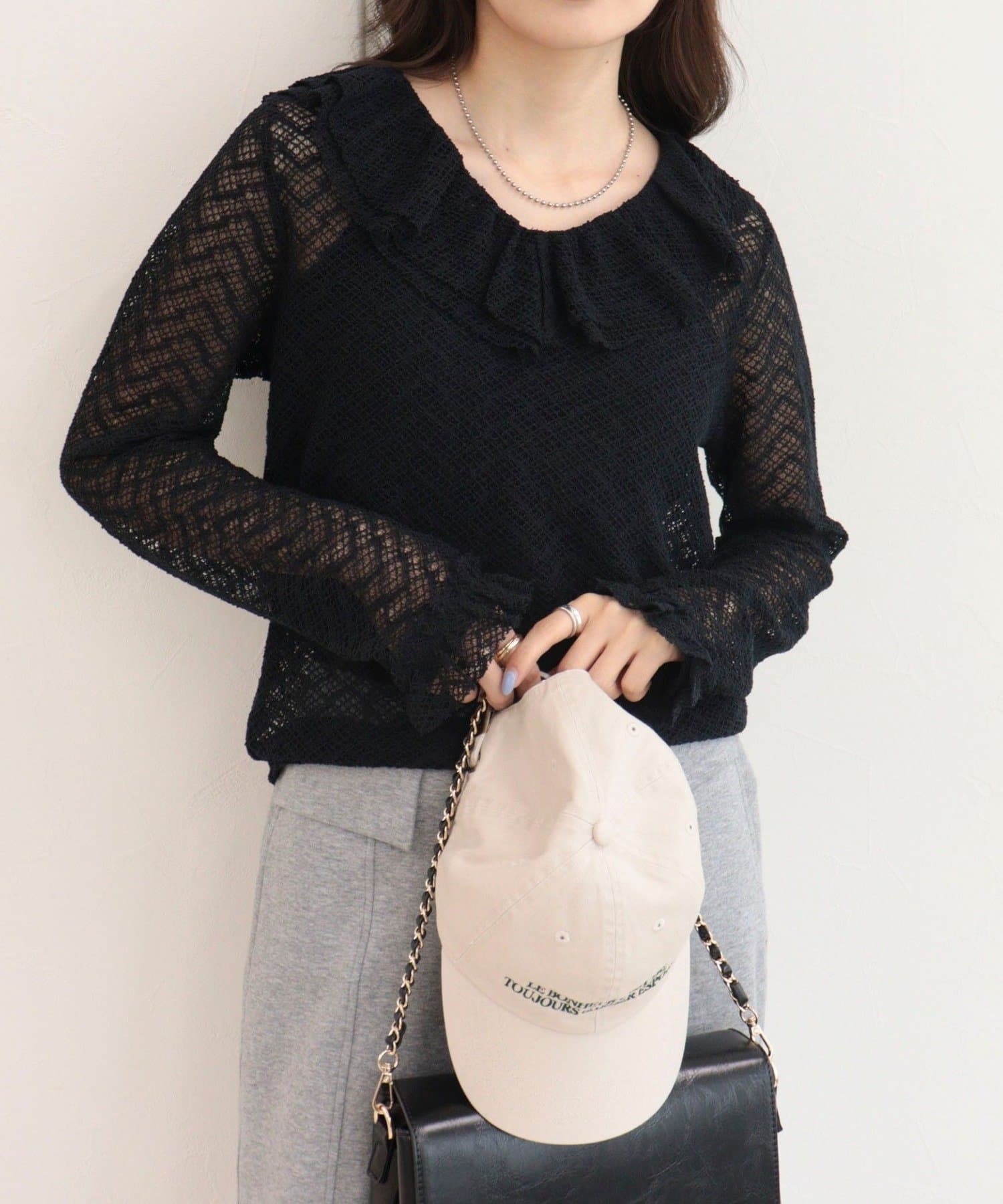 FREDY & GLOSTER(フレディ アンド グロスター) レースラッフルロンＴシャツ