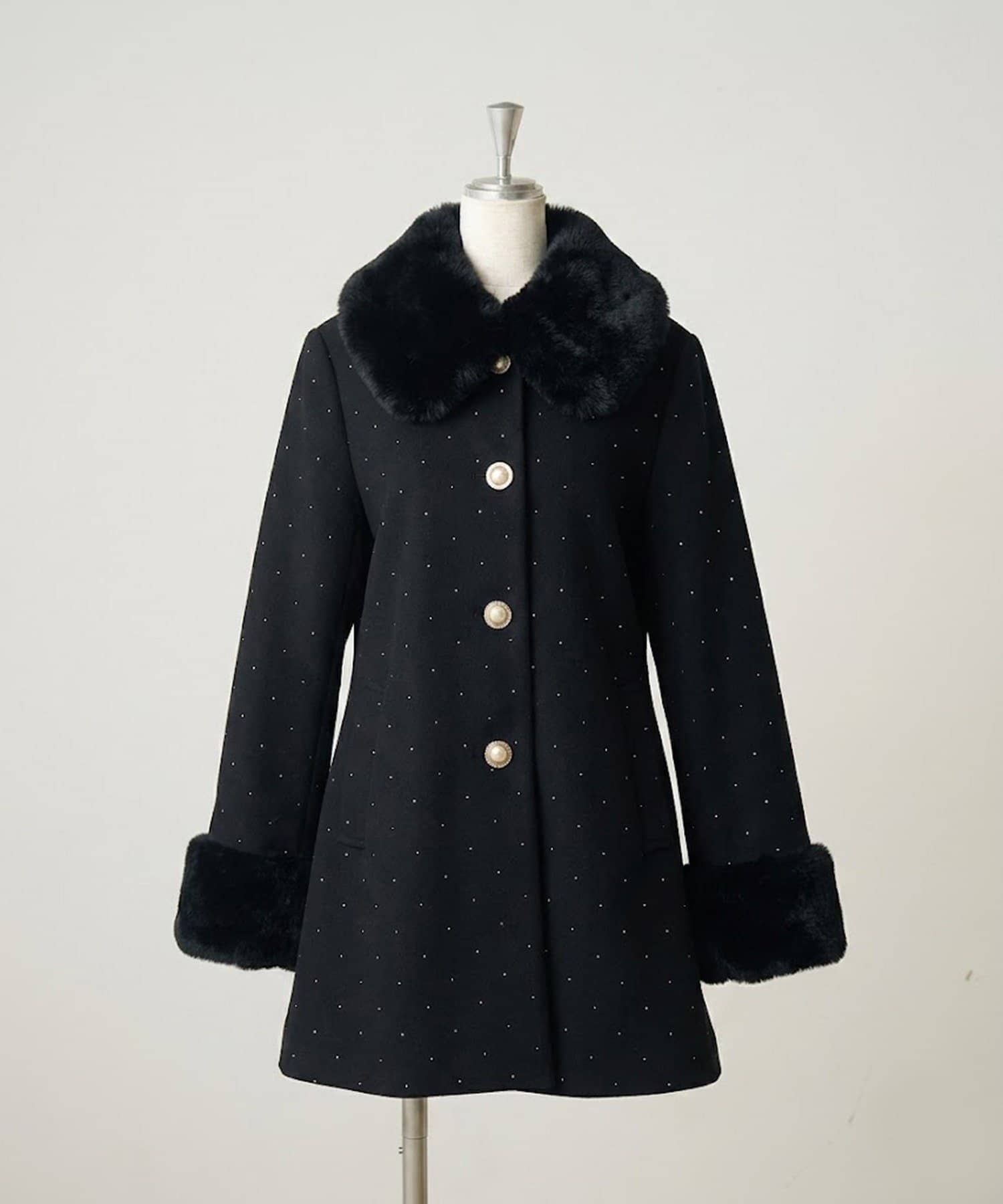 NICE CLAUP / OLIVE des OLIVE OUTLET(ナイスクラップ  / オリーブ デ オリーブ アウトレット) 【continuer】フェイクファー付2wayミドルコート