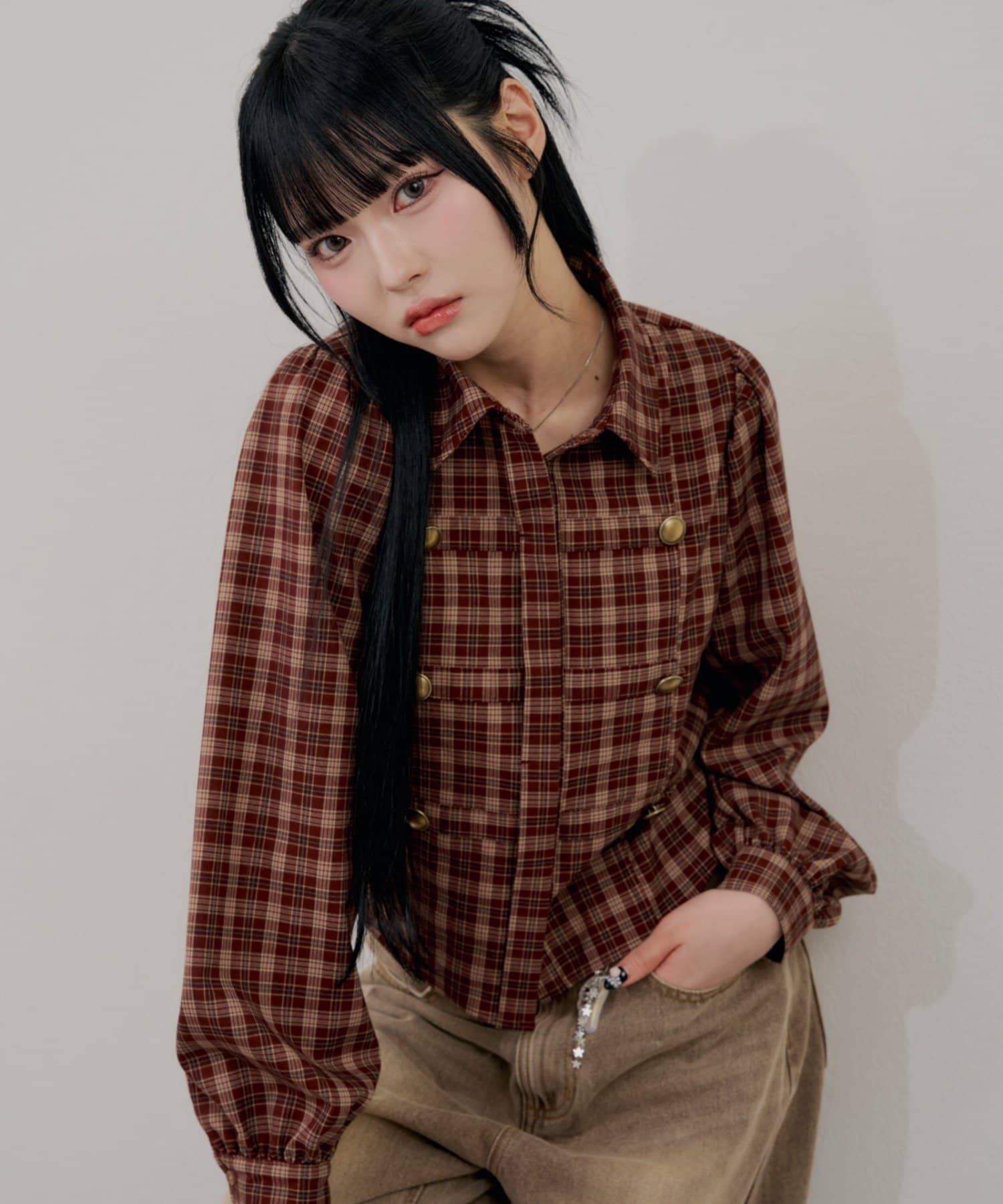 NICE CLAUP / OLIVE des OLIVE OUTLET(ナイスクラップ  / オリーブ デ オリーブ アウトレット) 【continuer】ナポレオン風シャツ