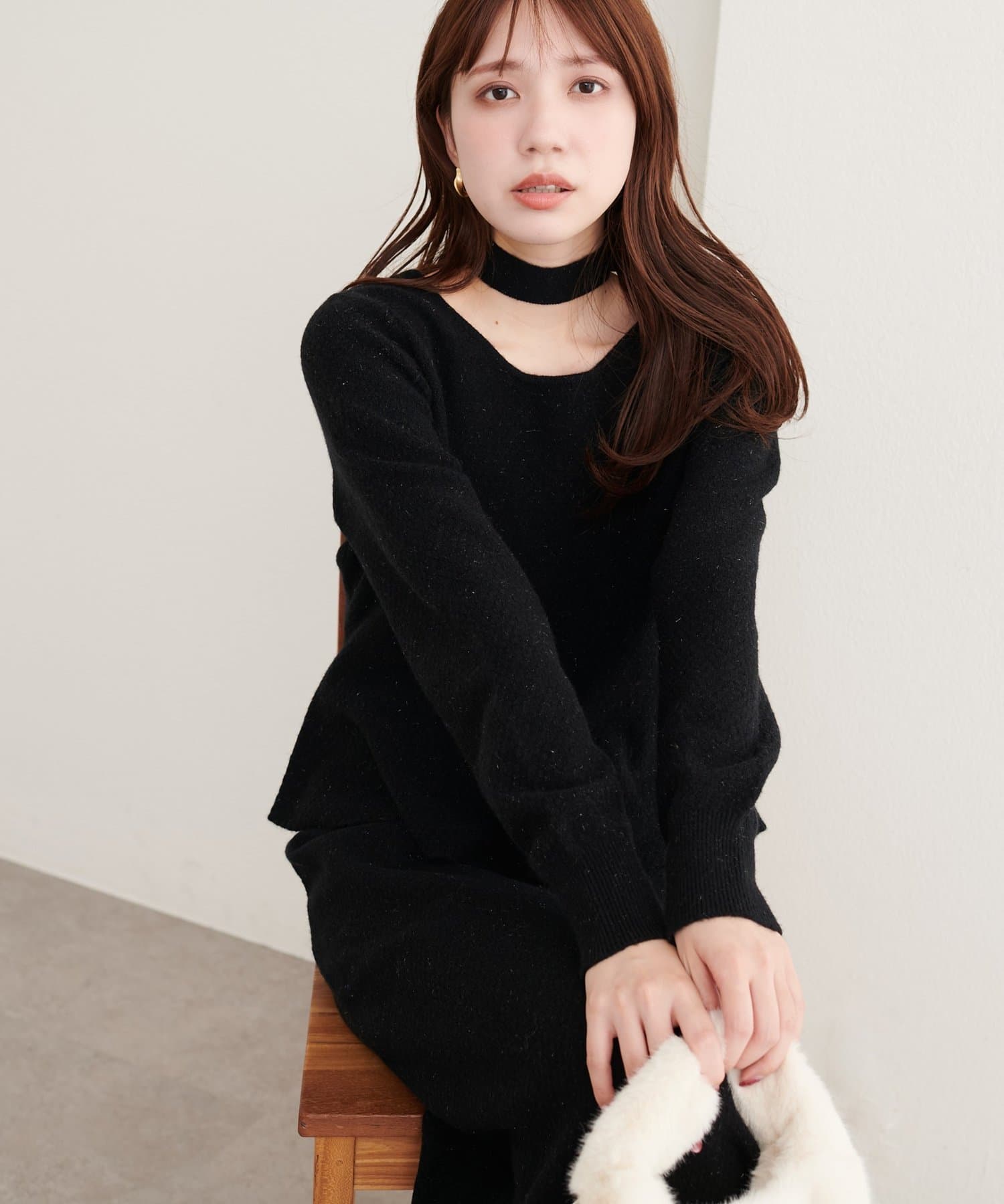 natural couture(ナチュラルクチュール) 〈セットアップ可〉ジャガード柄編みニットTOPS